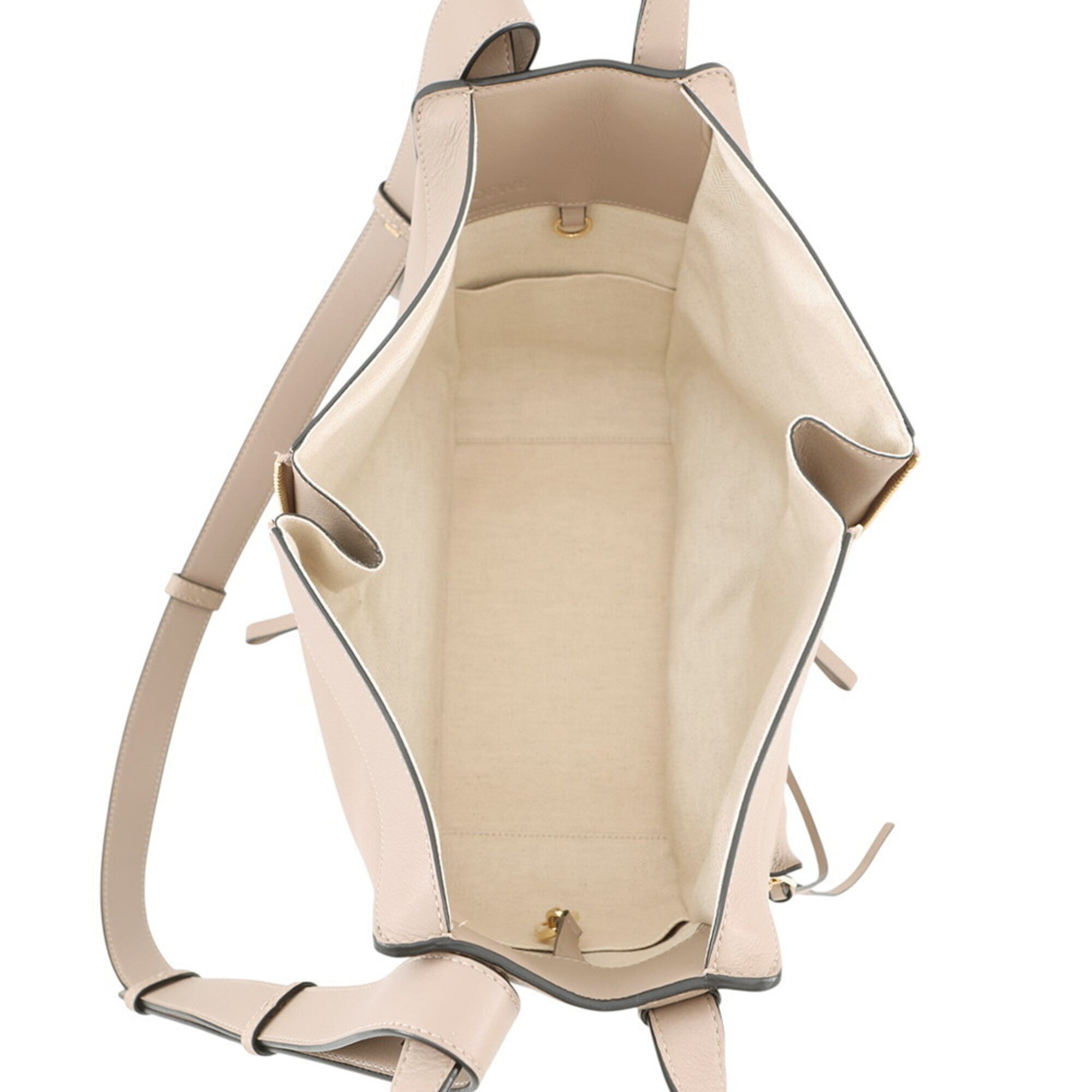 Loewe Hammock Beige Leather Handbag Shoulder Bag (Pre-Owned)