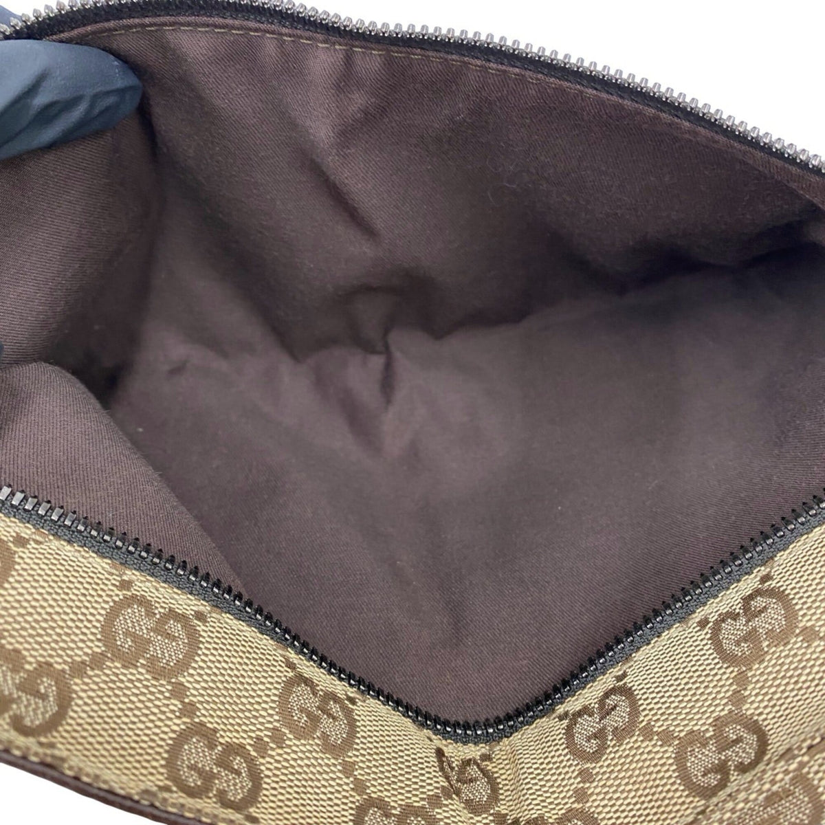 Gucci Brown Canvas Leather Pouch Shoulder Bag Sling Bag (Pre-Owned)