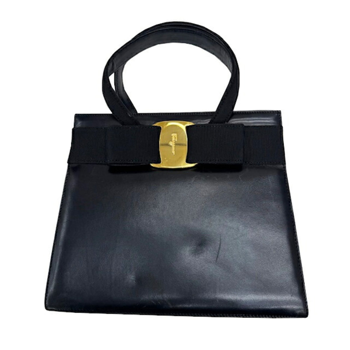 Salvatore Ferragamo Black Leather Handbag (Pre-Owned)