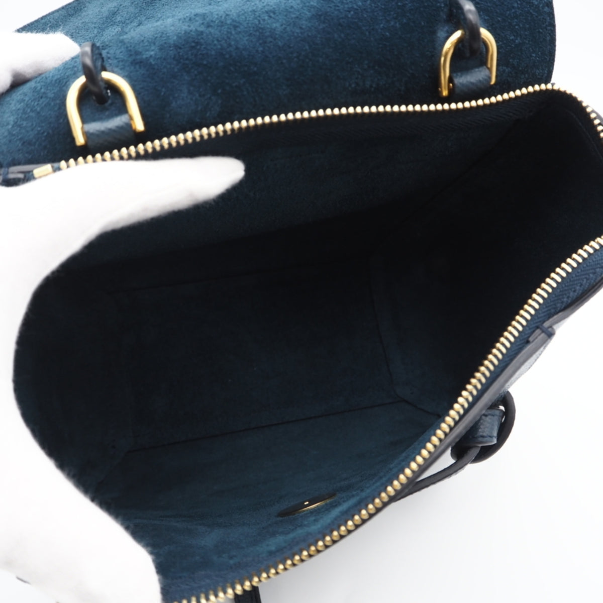 Celine Dark Green Green Leather Briefcase Handbag (Pre-Owned)