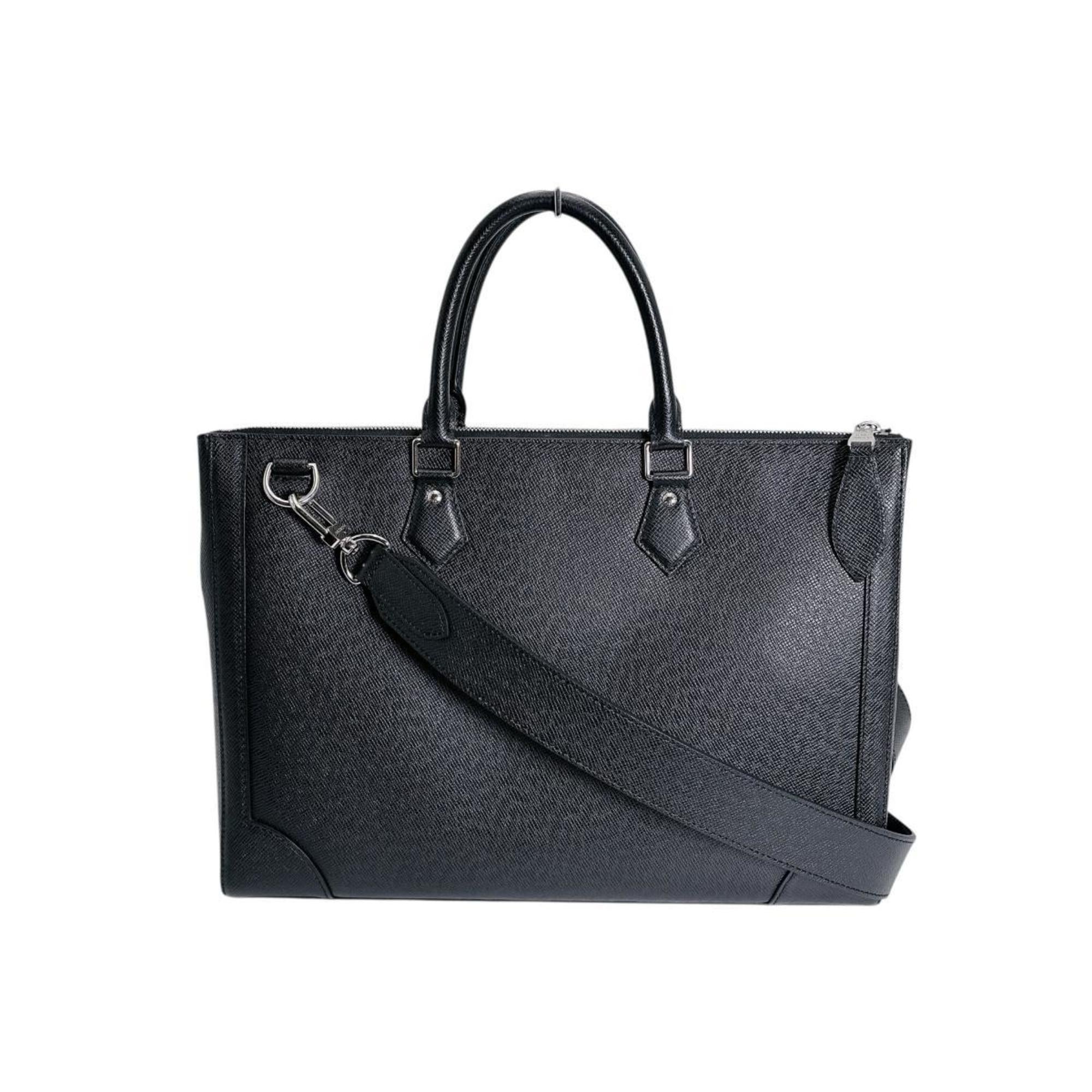 Louis Vuitton Ardoise Black Taiga Leather Briefcase Shoulder Bag (Pre-Owned)