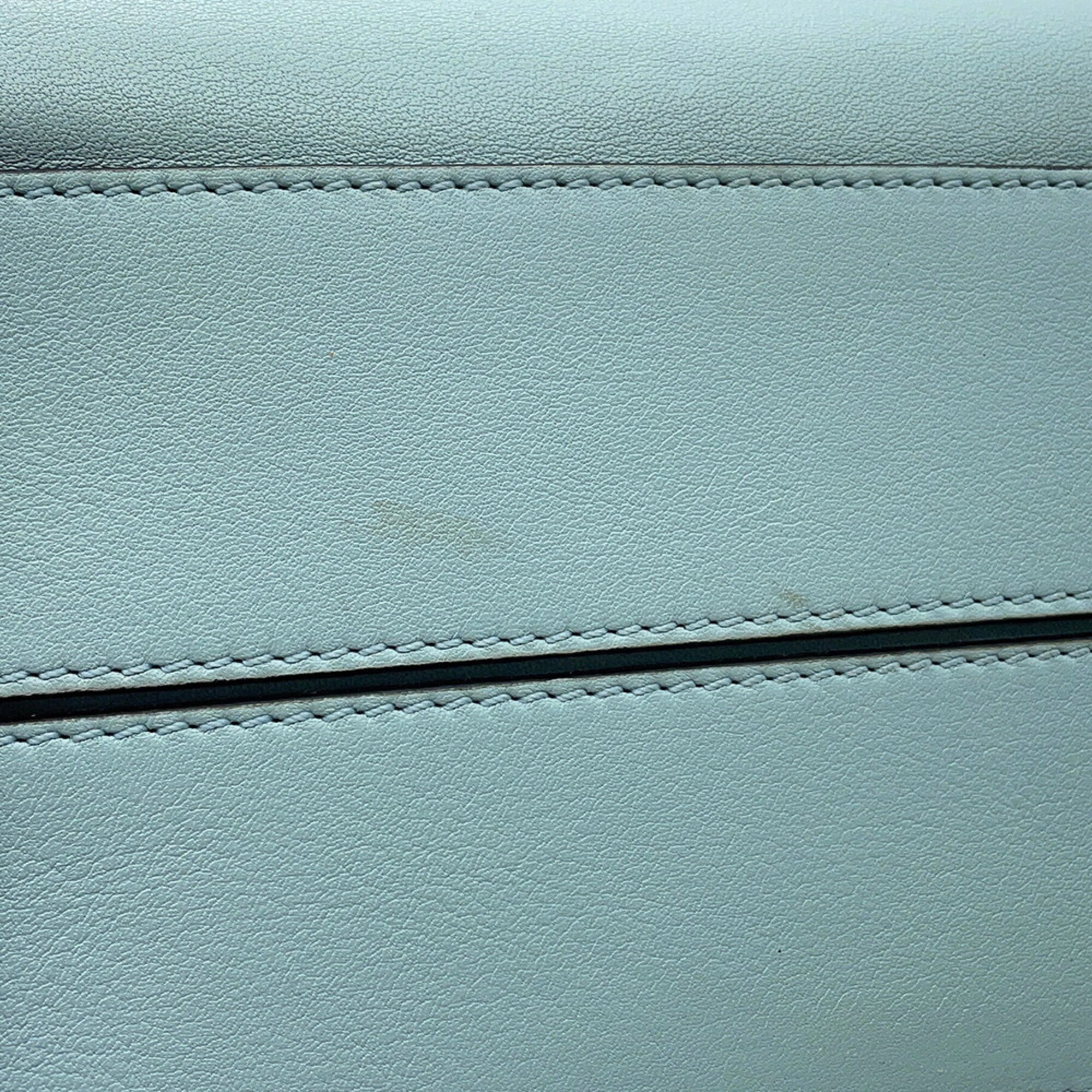 Loewe Amazona Light Blue Leather Handbag Shoulder Bag (Pre-Owned)