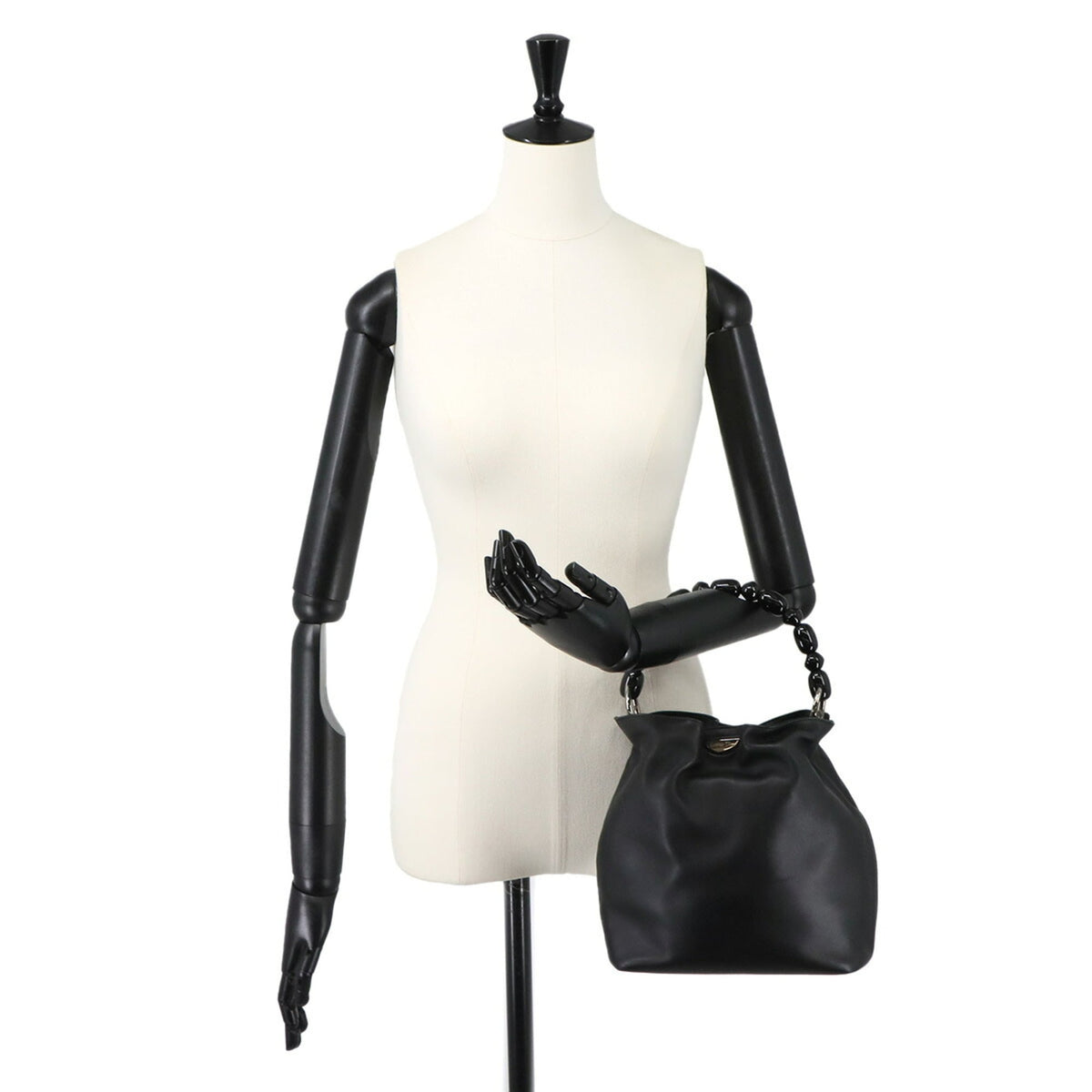 Christian Dior Malice Pearl Black Leather Handbag (Pre-Owned)