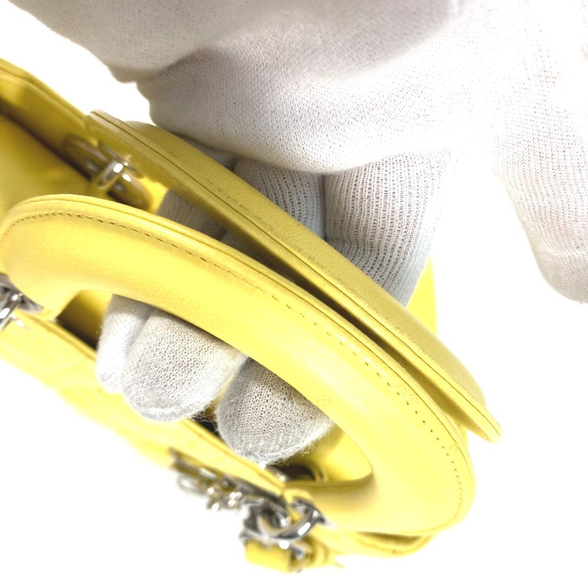 Christian Dior Yellow Leather Handbag Shoulder Bag (Pre-Owned)