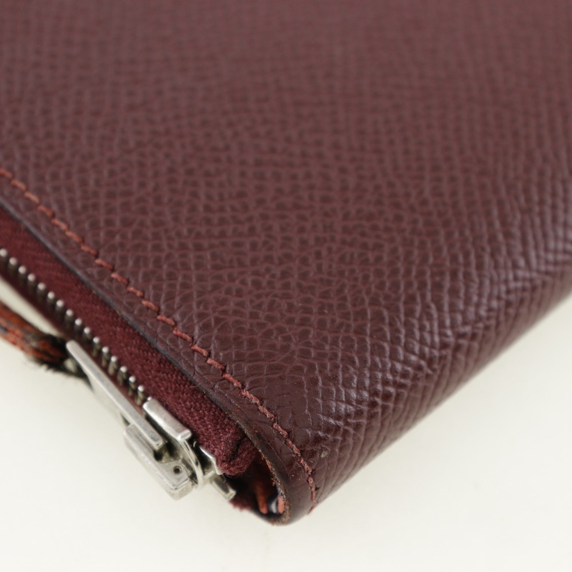 Hermes Bordeaux Red Color Rouge H Epsom Leather Coin Purse/Coin Case (Pre-Owned)