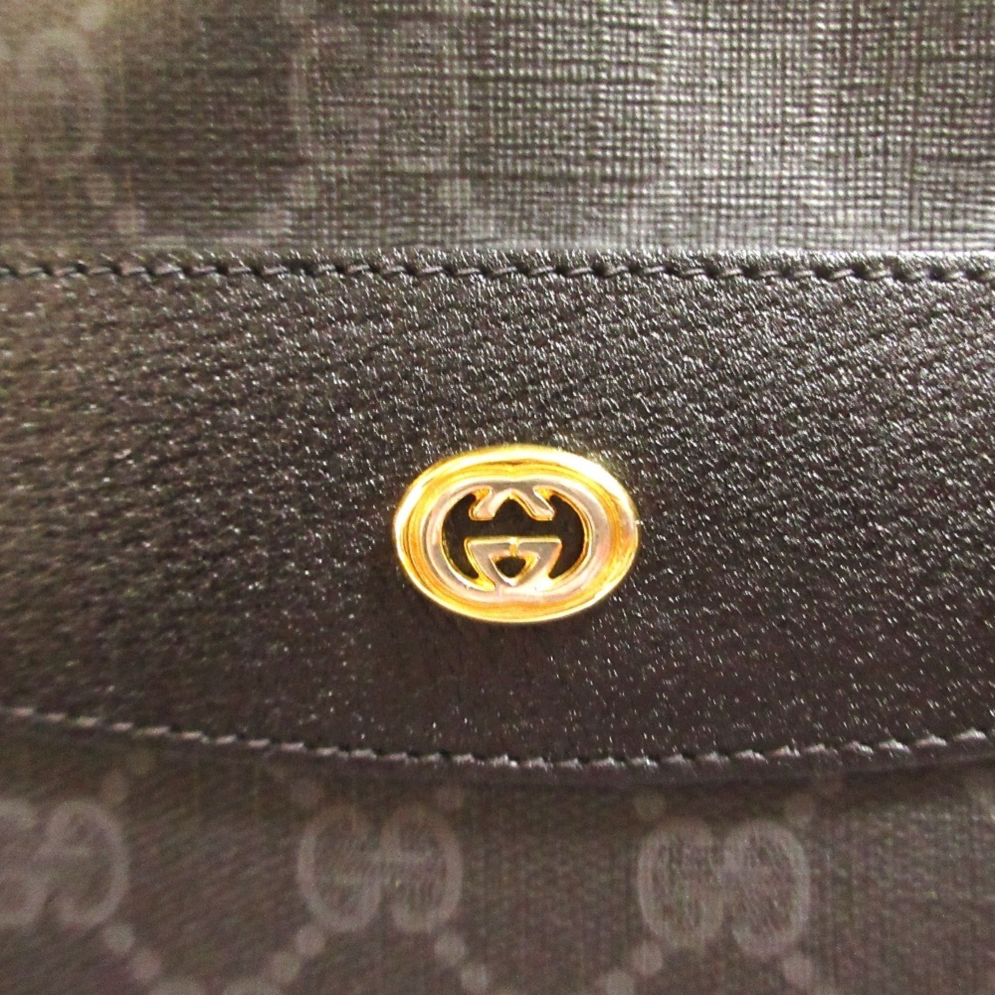 Gucci Black Coated Canvas Leather Tote Bag (Pre-Owned)