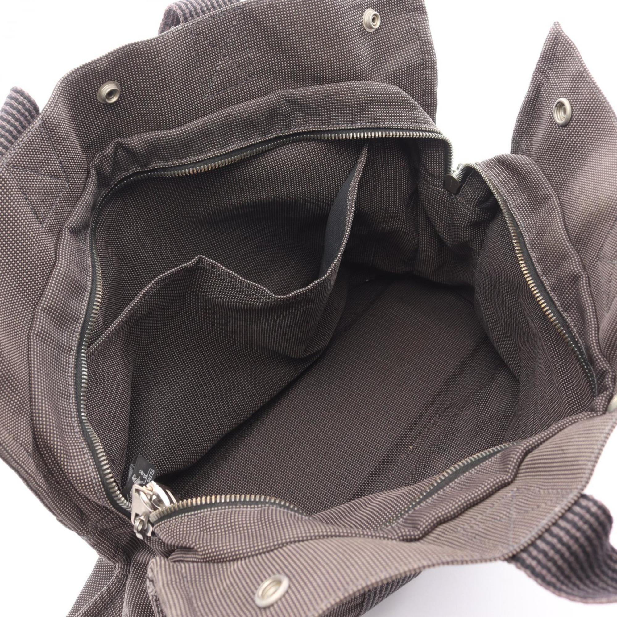 Hermes Gray Nylon Canvas Handbag Tote Bag (Pre-Owned)