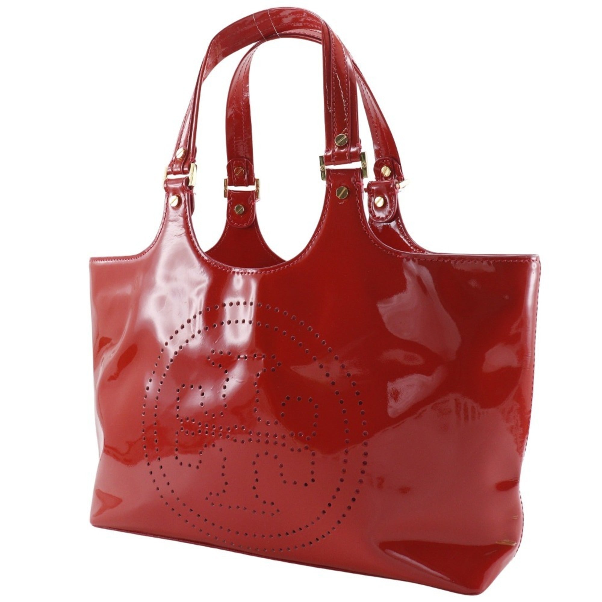 Tory Burch Red Color Leather Tote Bag (Pre-Owned)