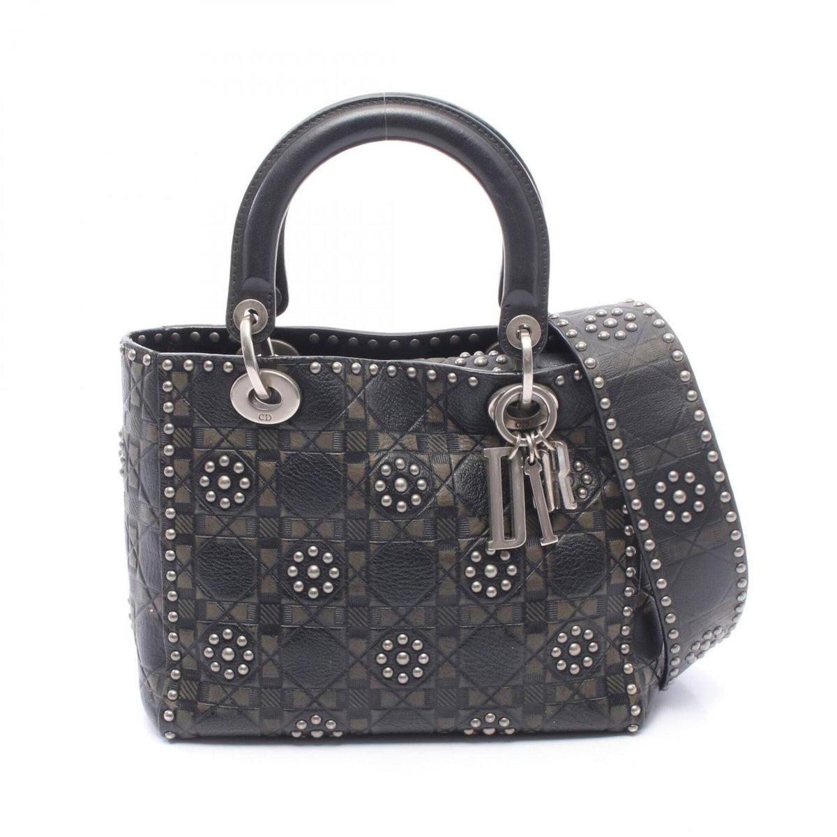 Christian Dior Black Khaki Leather Handbag (Pre-Owned)