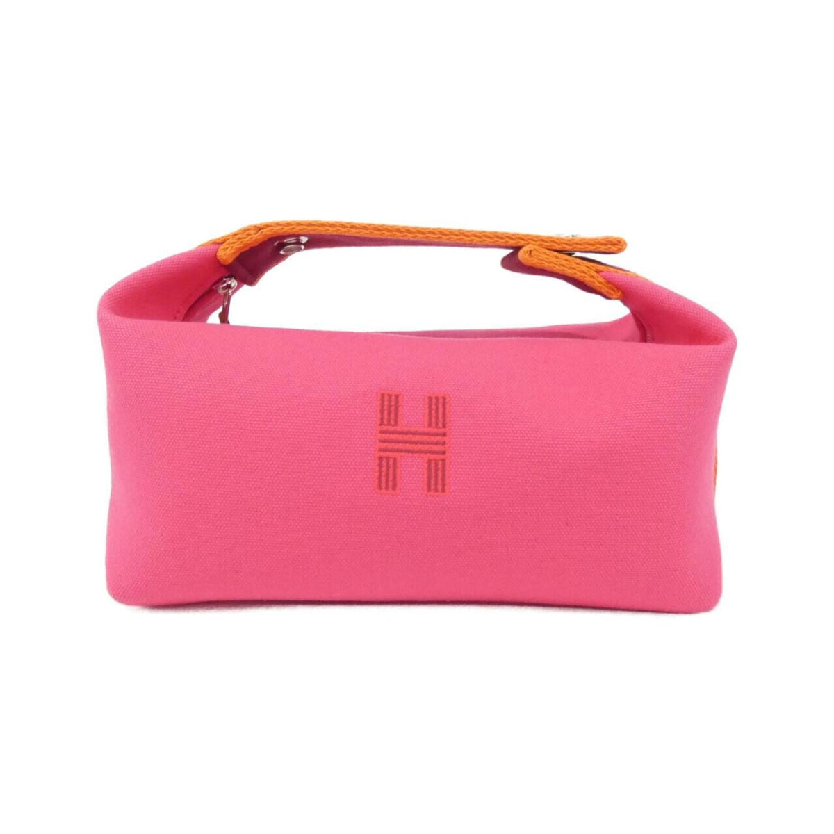 Hermes Silver Canvas Pouch (Pre-Owned)