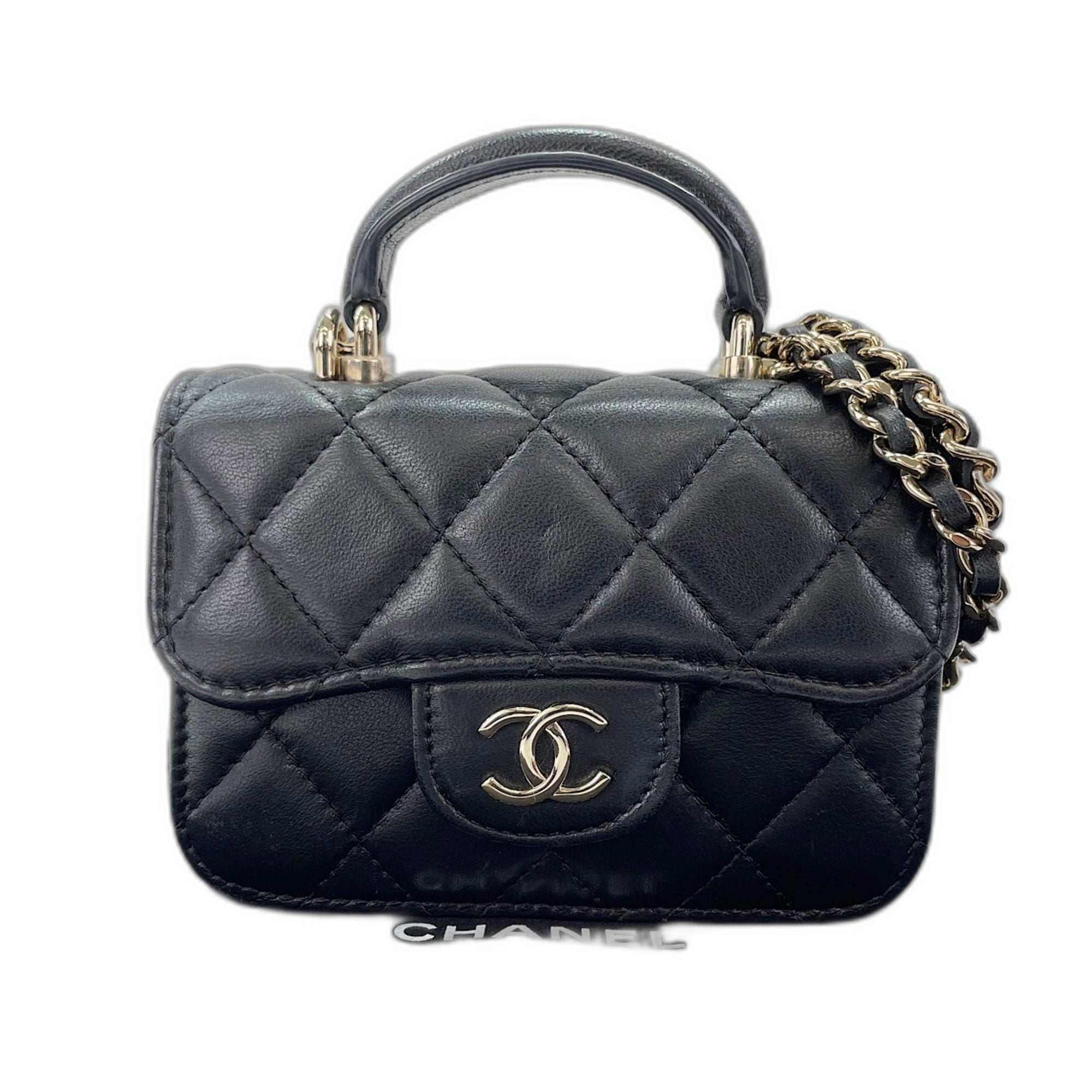 Chanel Black Leather Shoulder Bag (Pre-Owned)