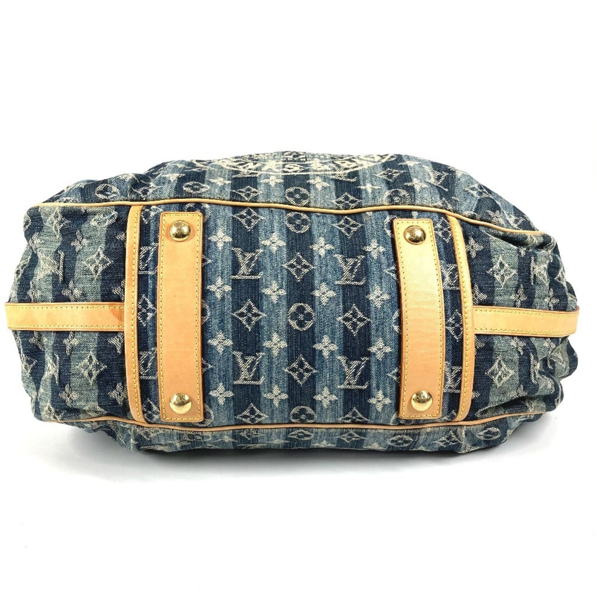 Louis Vuitton Blue Monogram Denim Handbag Shoulder Bag (Pre-Owned)