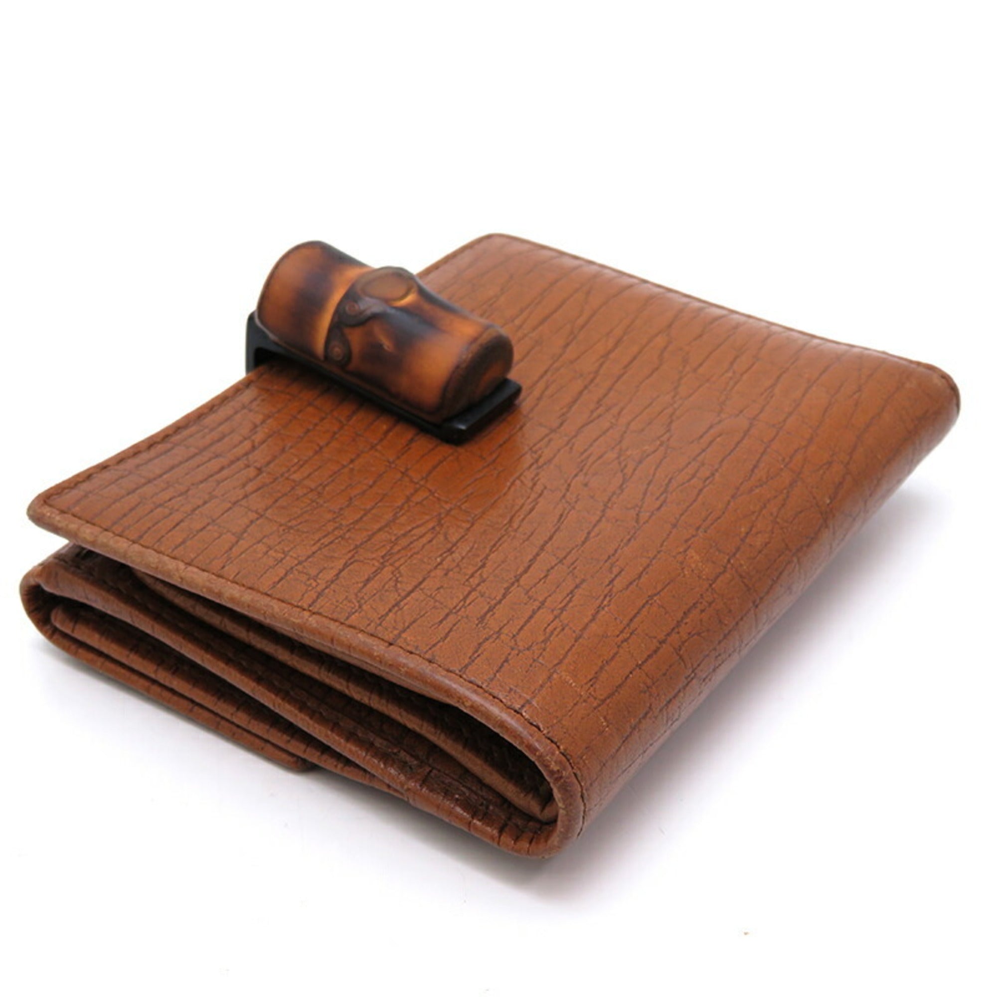 Gucci Bamboo Camel Bamboo Leather Wallet (Bi-Fold) (Pre-Owned)