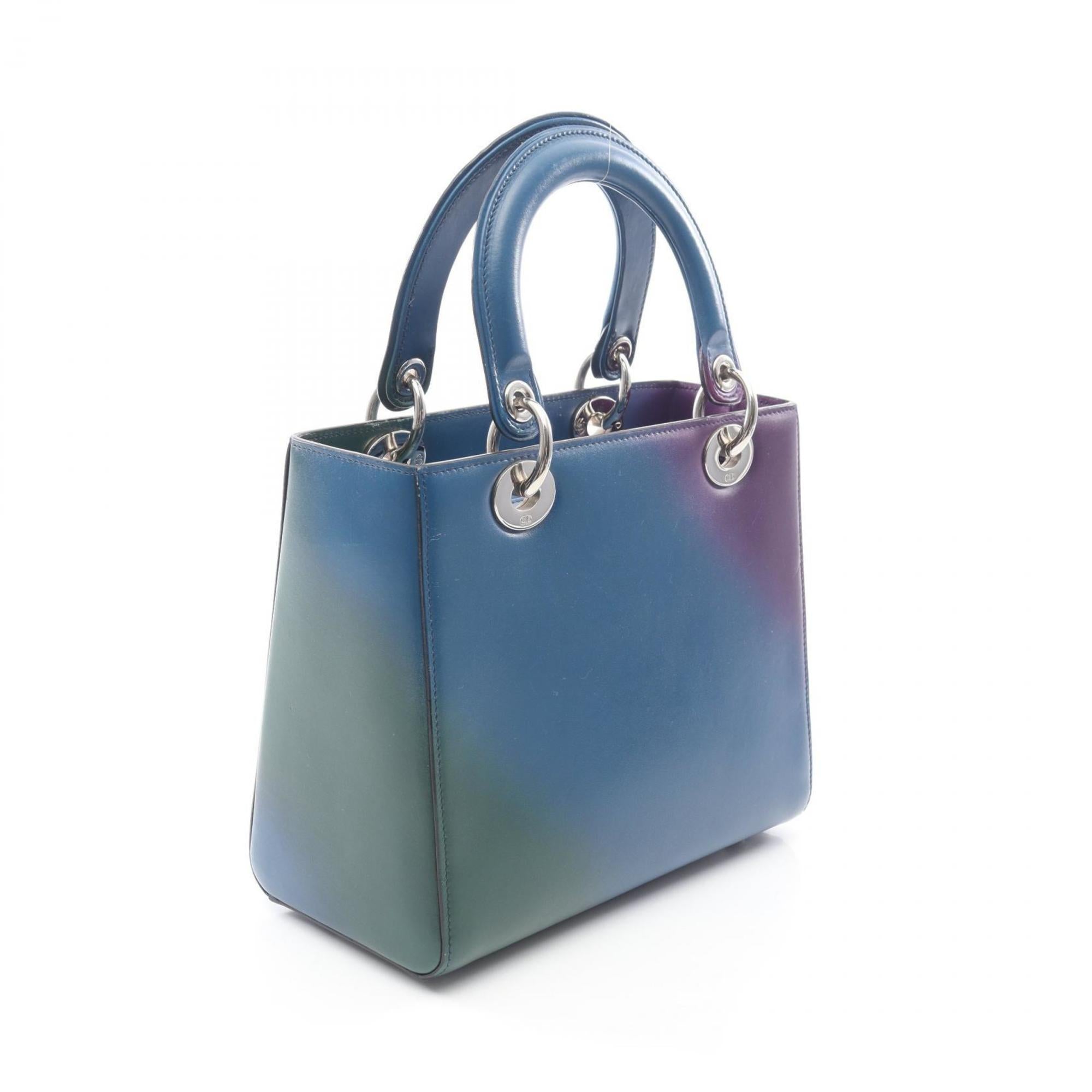 Christian Dior Blue Green Purple Leather Handbag (Pre-Owned)