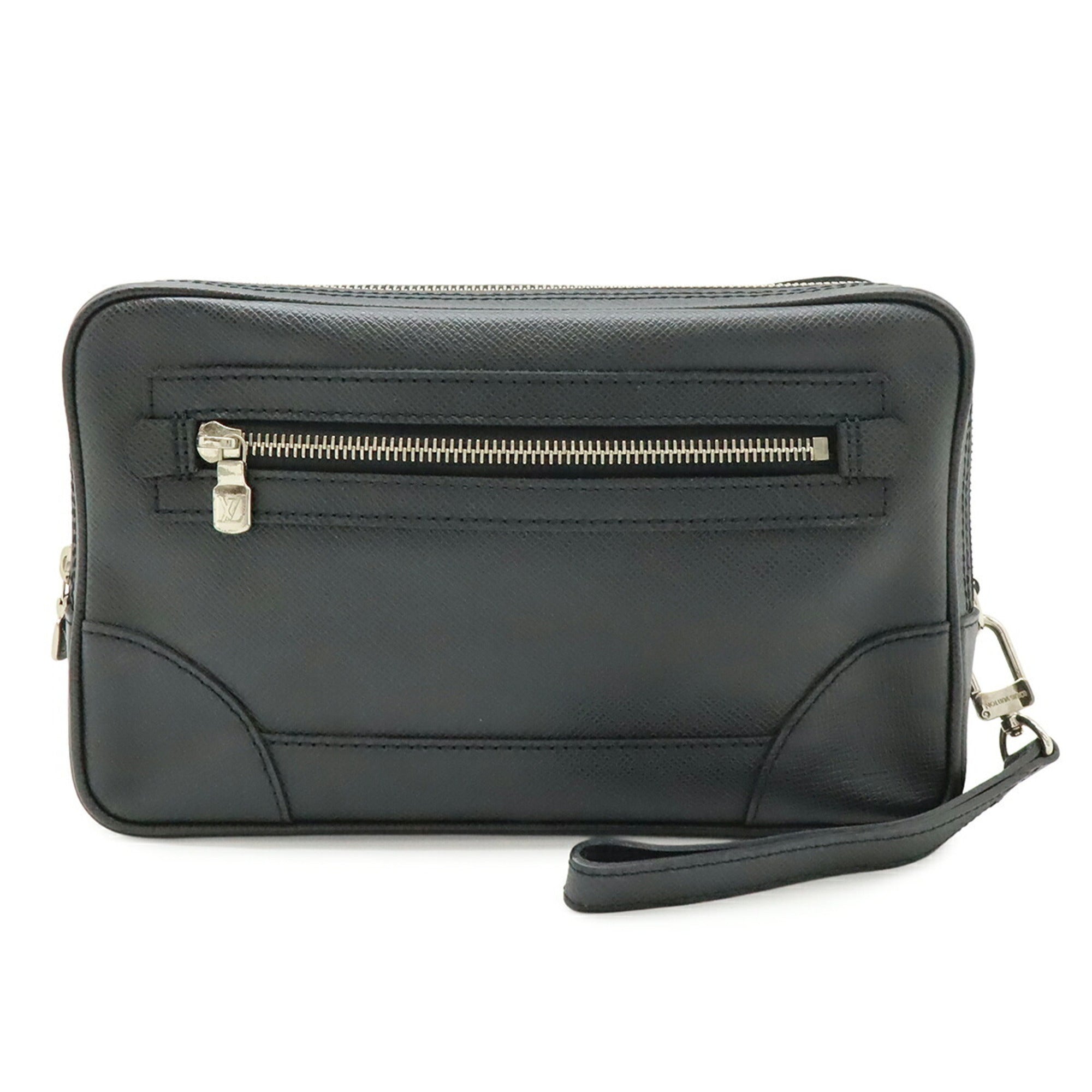 Louis Vuitton Ardoise Black Taiga Leather Clutch Bag (Pre-Owned)