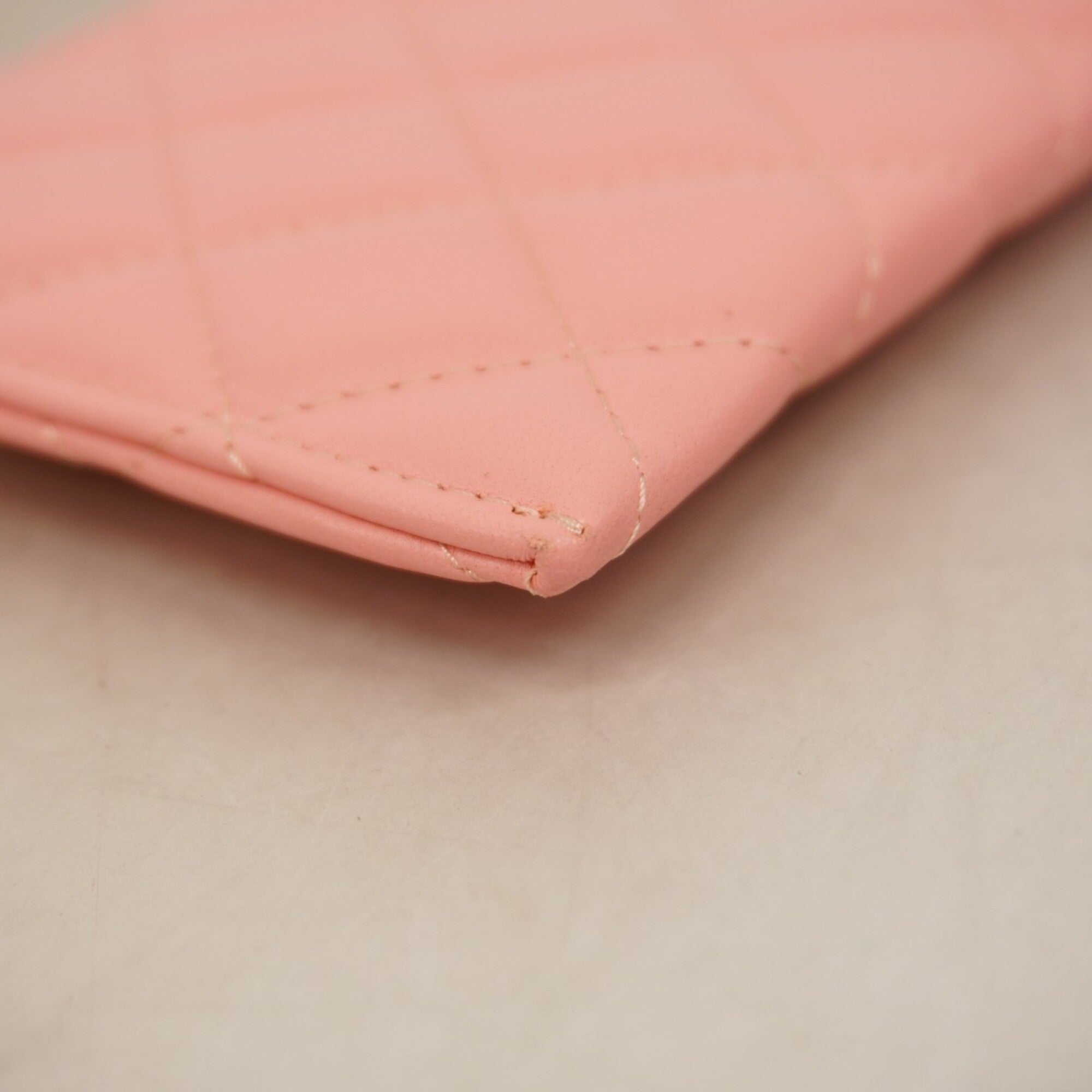 Chanel Pink Leather Long Wallet (Bi-Fold) (Pre-Owned)