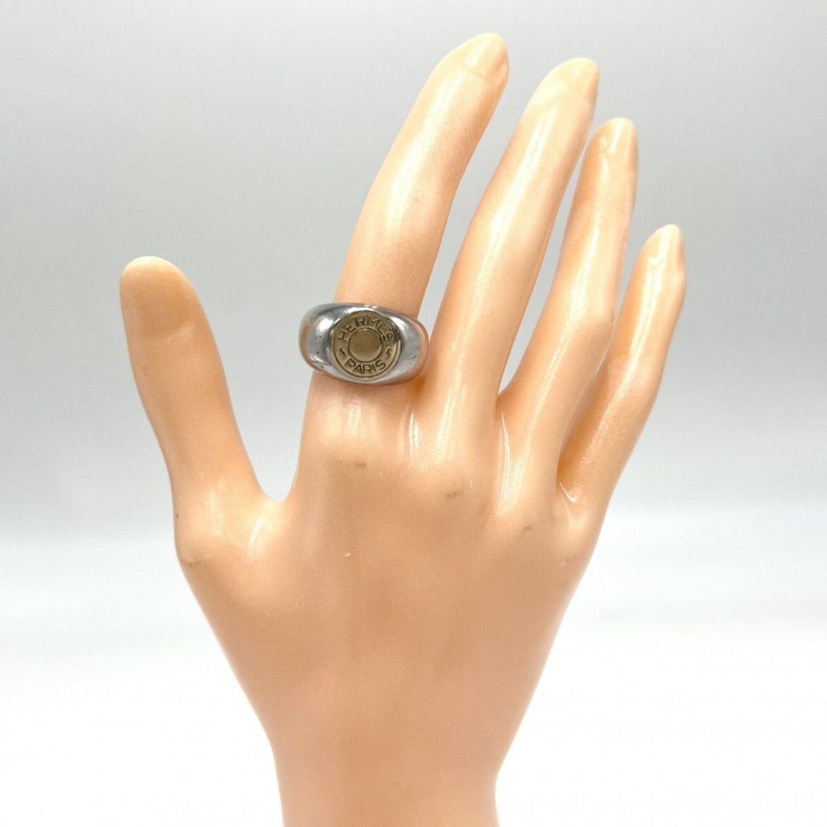 Hermes Gold (18K) Silver 925 Band Ring (Pre-Owned)