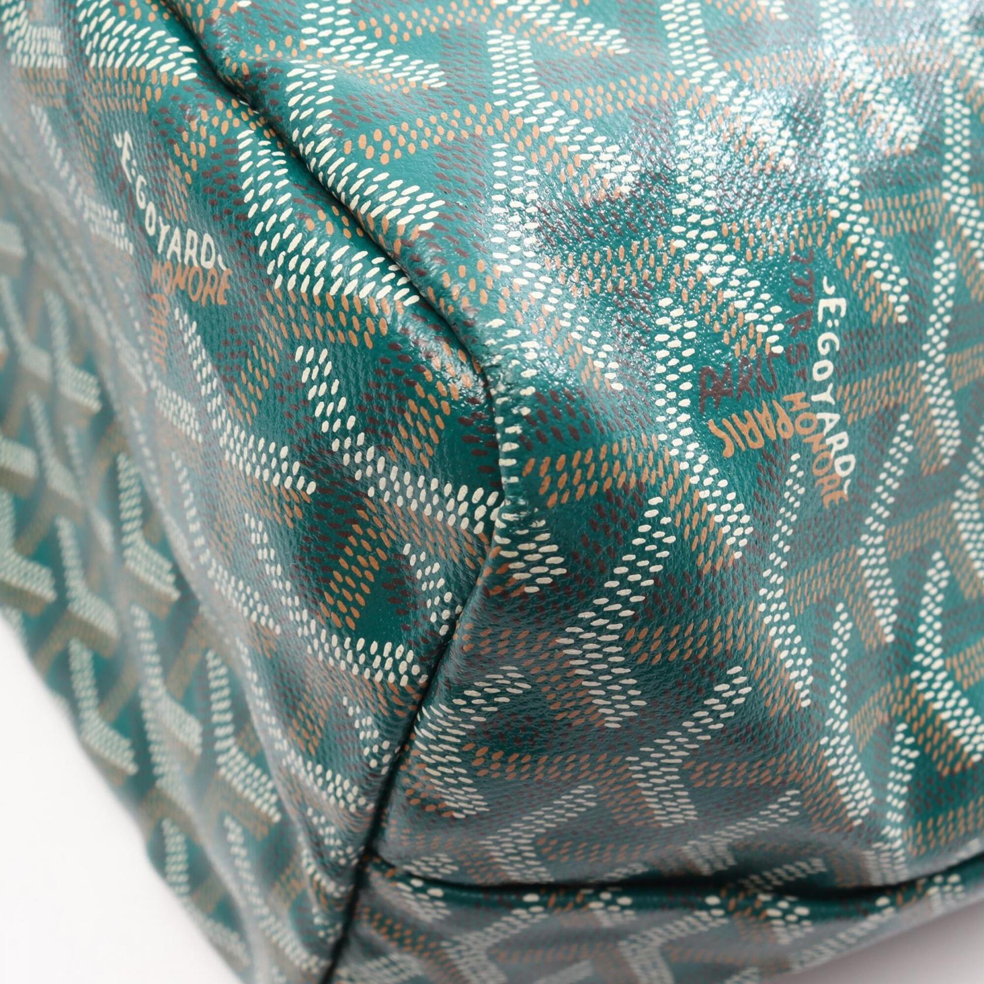 Goyard Brown Green White Coated Canvas Pvc Leather Handbag Tote Bag (Pre-Owned)