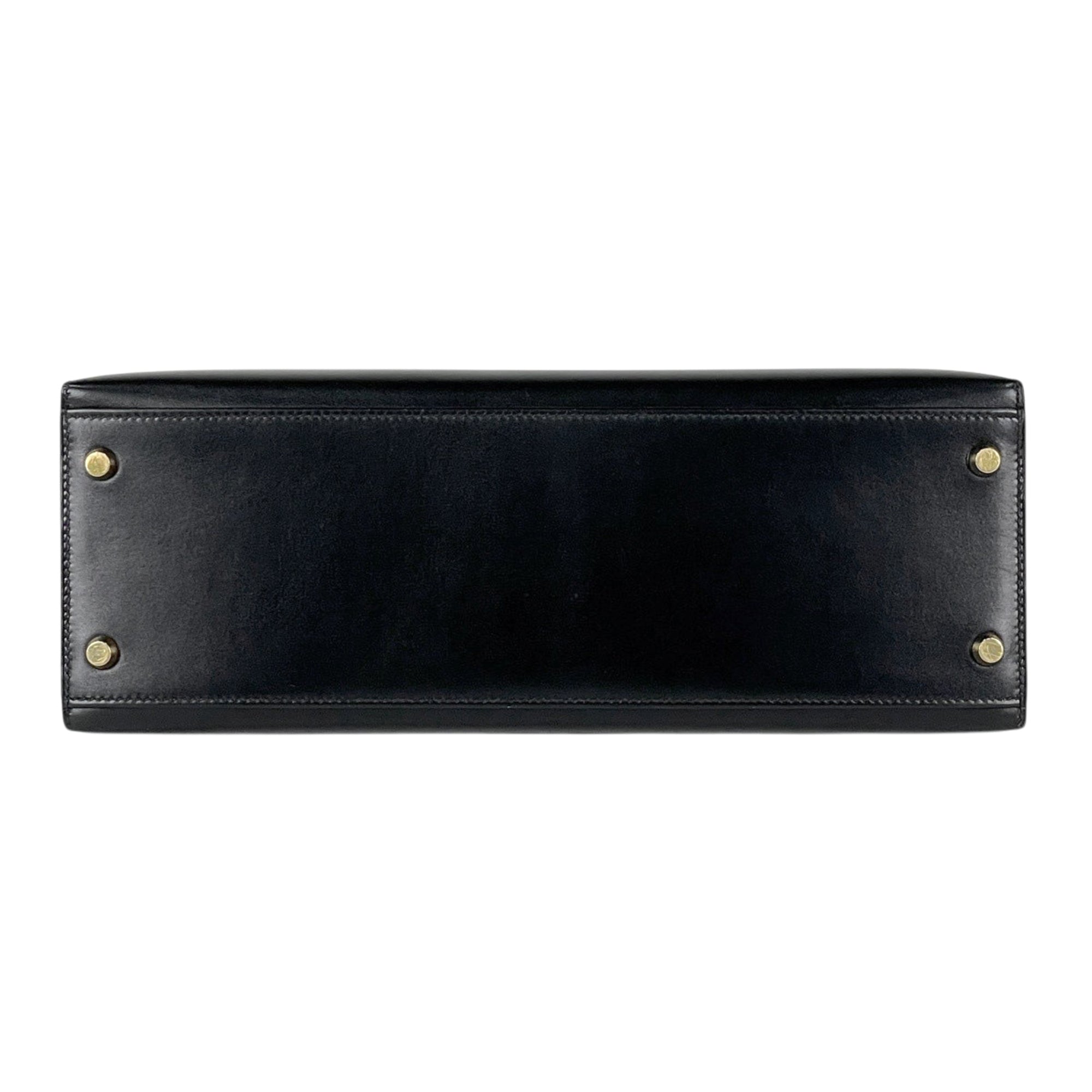 Hermes Black Box Calf Leather Handbag (Pre-Owned)