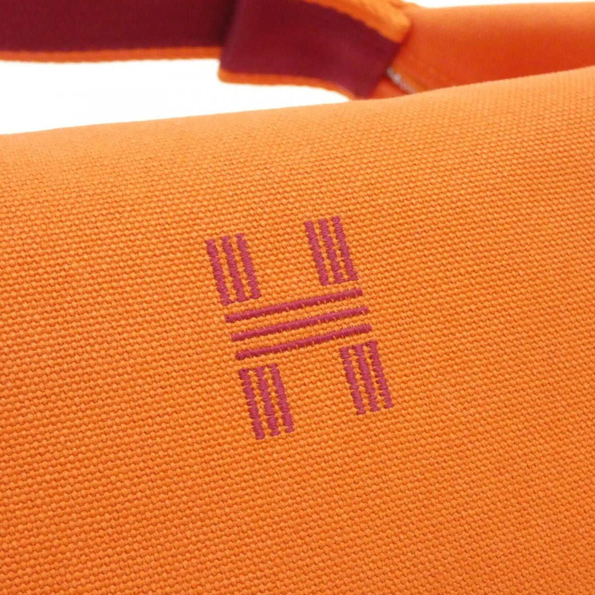 Hermes Feu Orange Canvas Pouch (Pre-Owned)