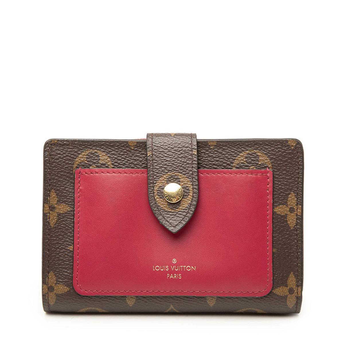Louis Vuitton Monogram Brown Fuchsia Pvc Leather Wallet (Bi-Fold) (Pre-Owned)