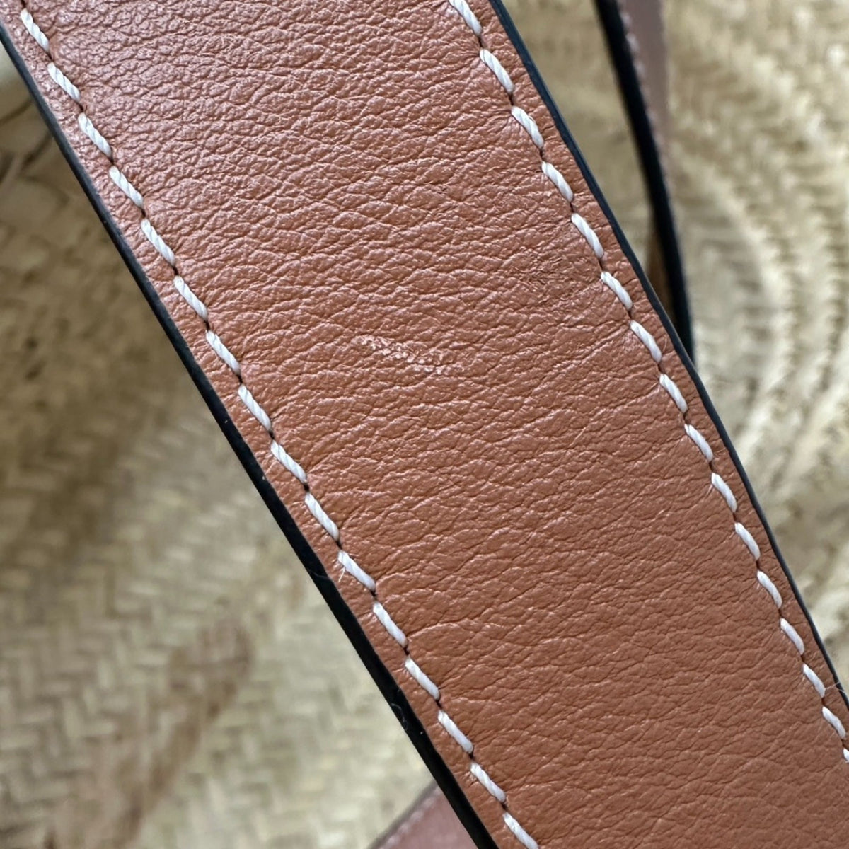 Loewe Beige Raffia Leather Basket Tote Bag (Pre-Owned)