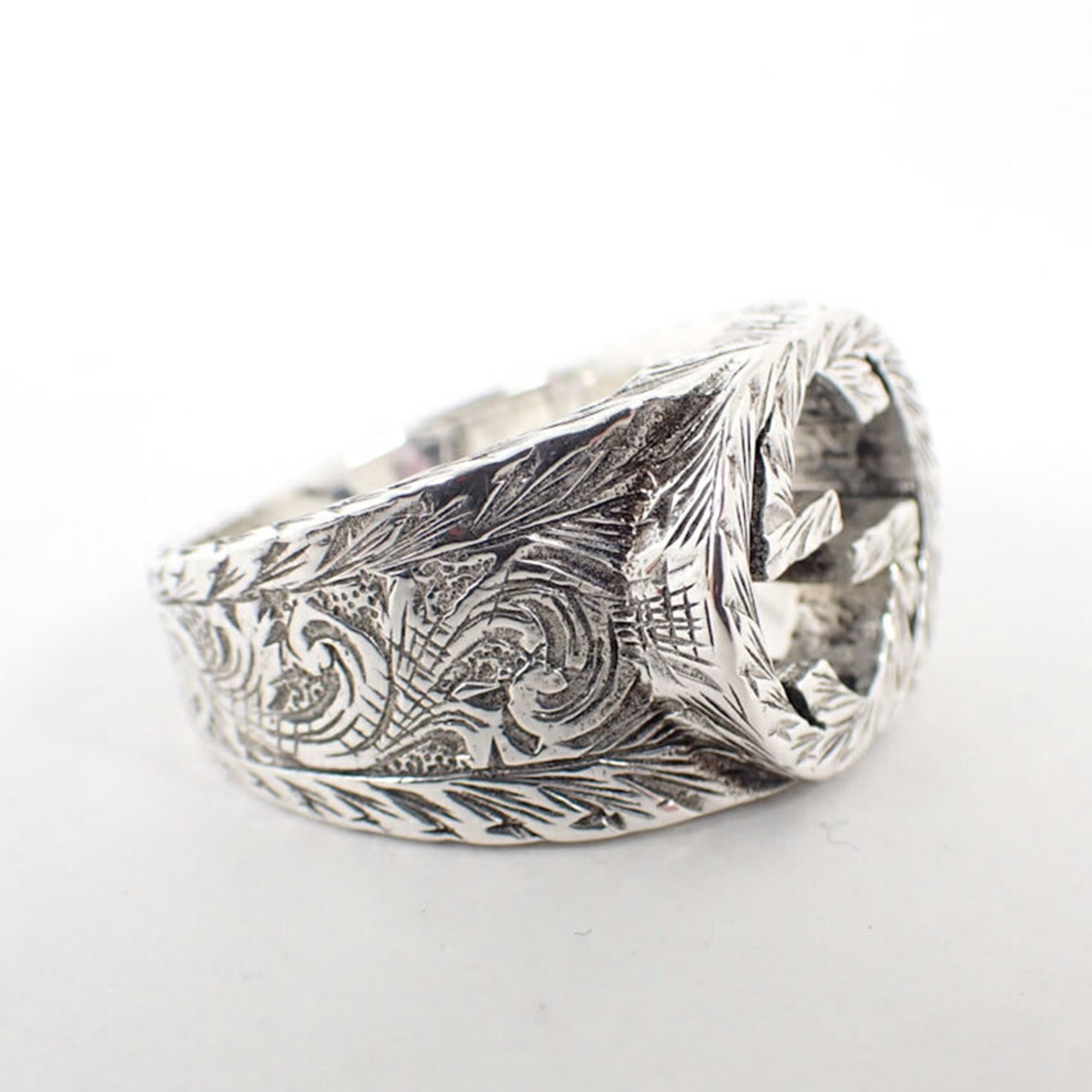 Gucci Sterling Silver 925 Band Ring (Pre-Owned)