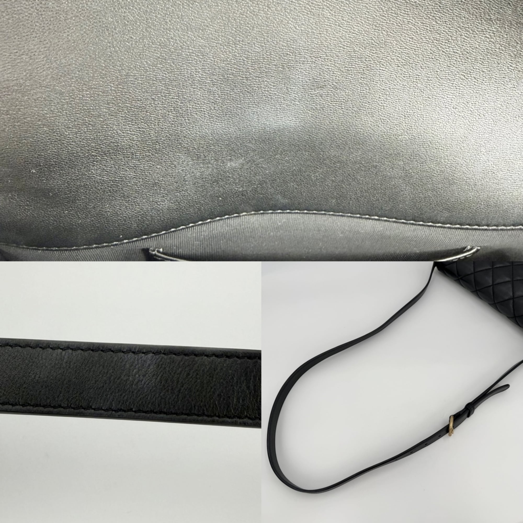Chanel Matelasse Black Leather Shoulder Bag (Pre-Owned)