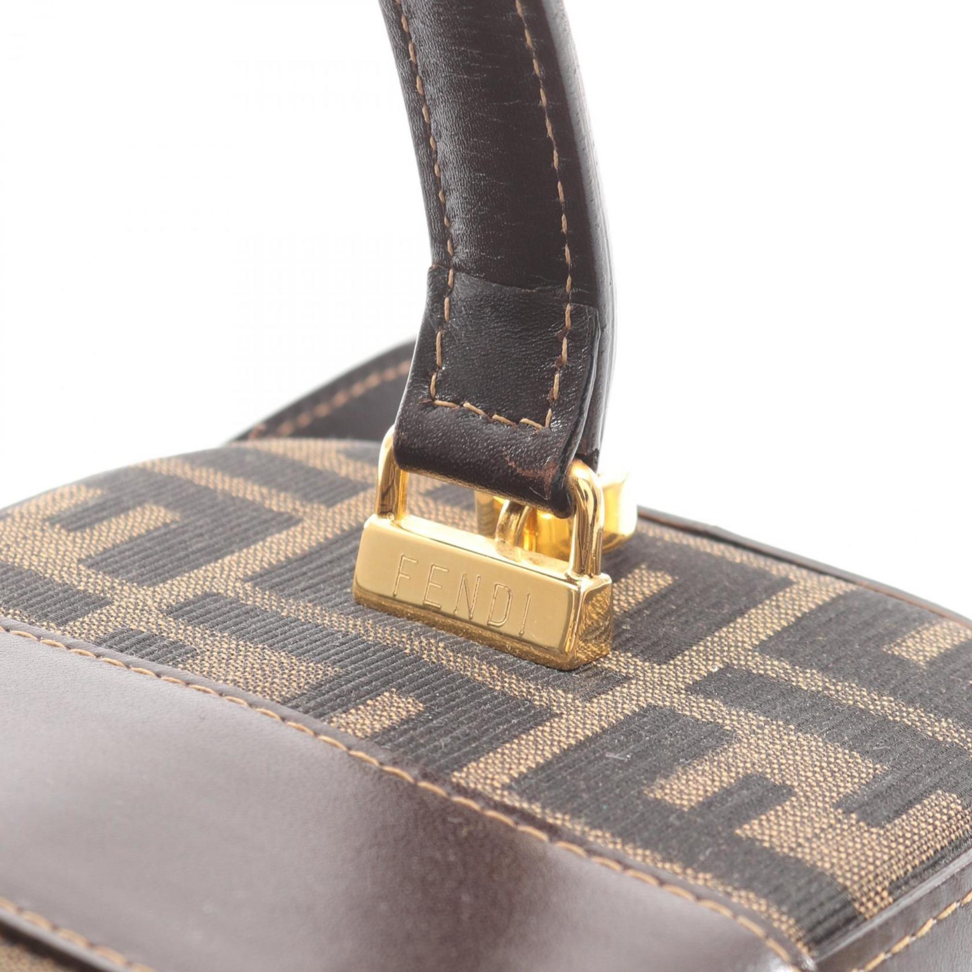 Fendi Brown Canvas Leather Handbag (Pre-Owned)