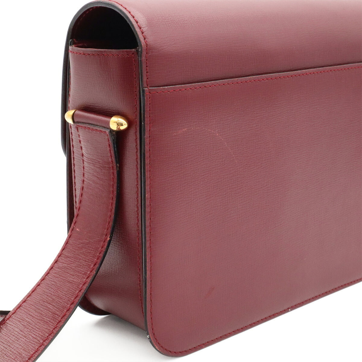 Cartier Bordeaux Red Color Leather Shoulder Bag (Pre-Owned)