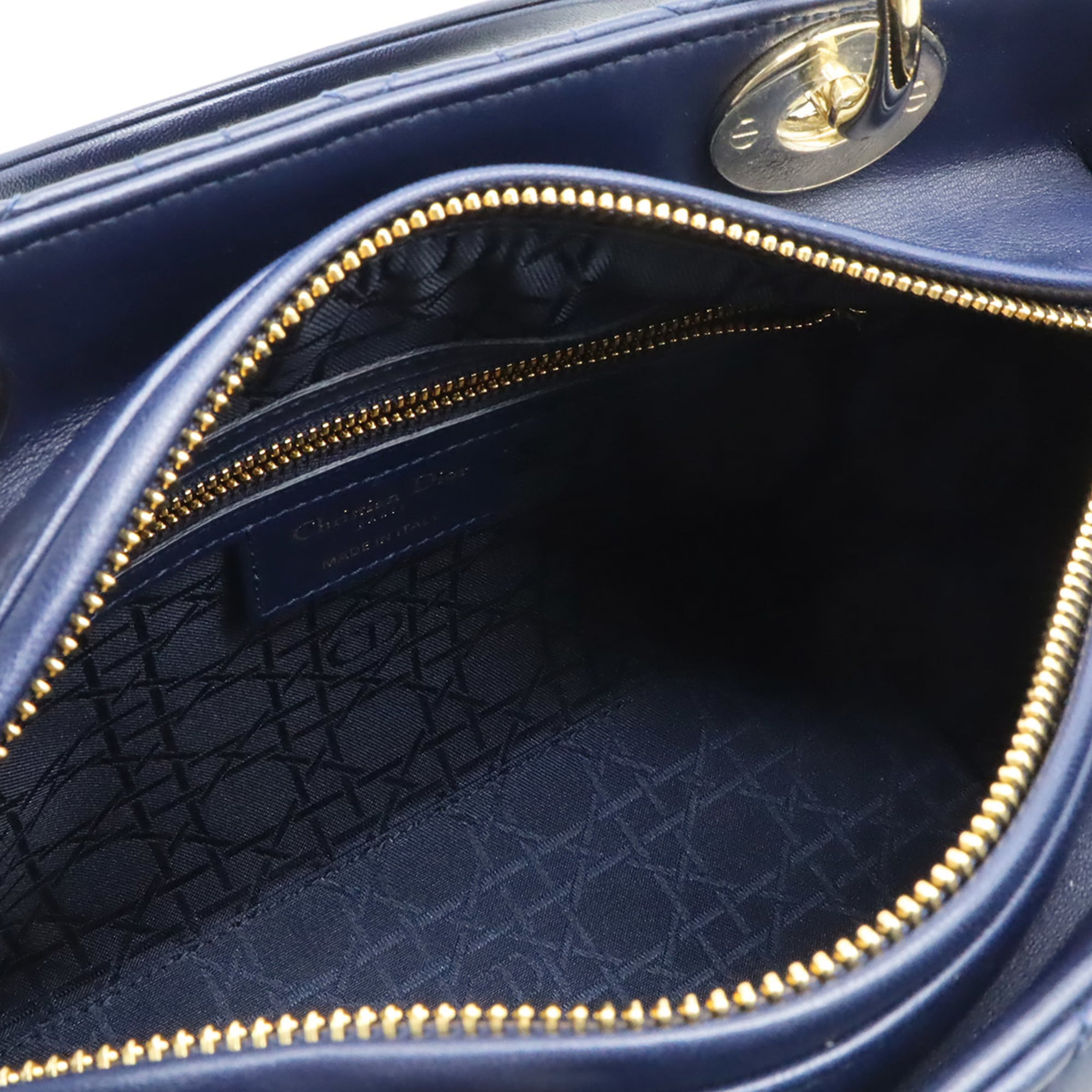 Christian Dior Navy Leather Handbag Shoulder Bag (Pre-Owned)