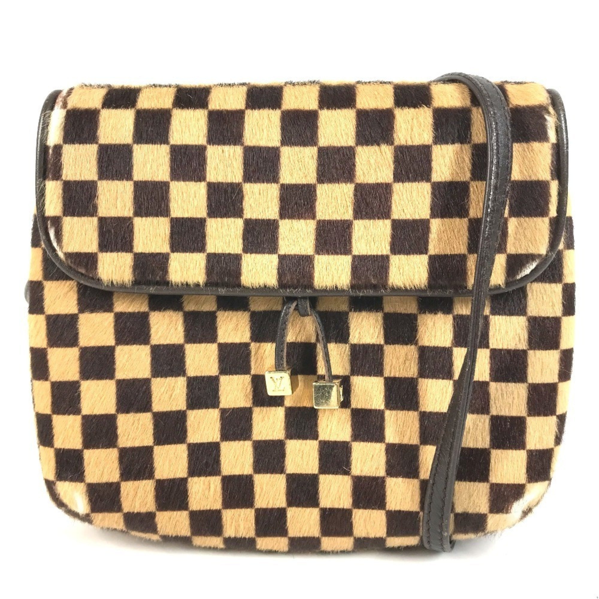 Louis Vuitton Damier Sauvage Brown Leather Shoulder Bag (Pre-Owned)