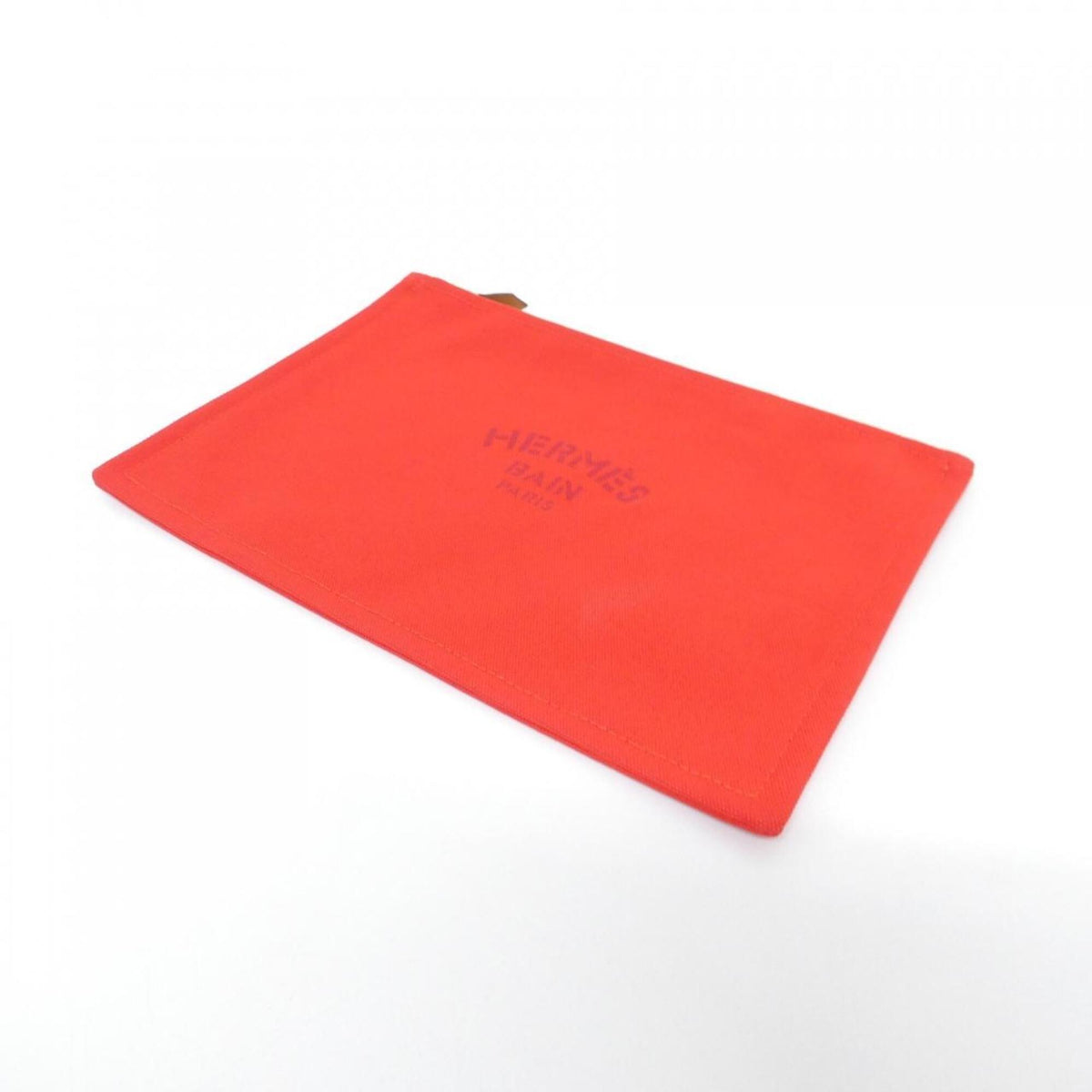 Hermes Red Color Canvas Handbag Pouch (Pre-Owned)