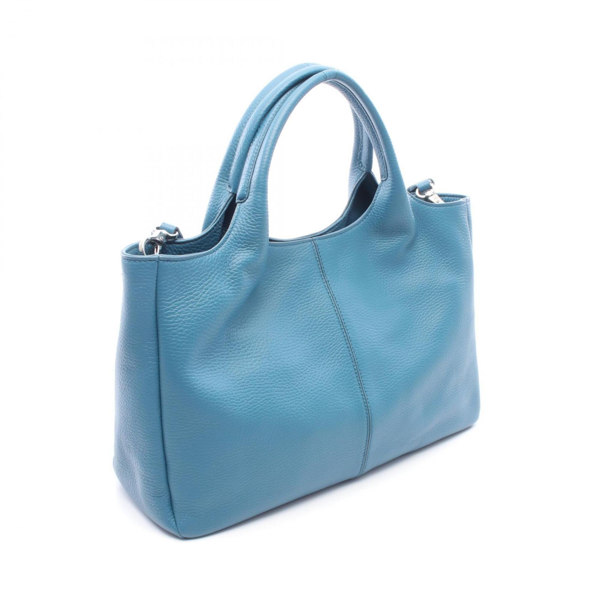 Tod's Blue Leather Handbag Shopping Bag Tote Bag (Pre-Owned)