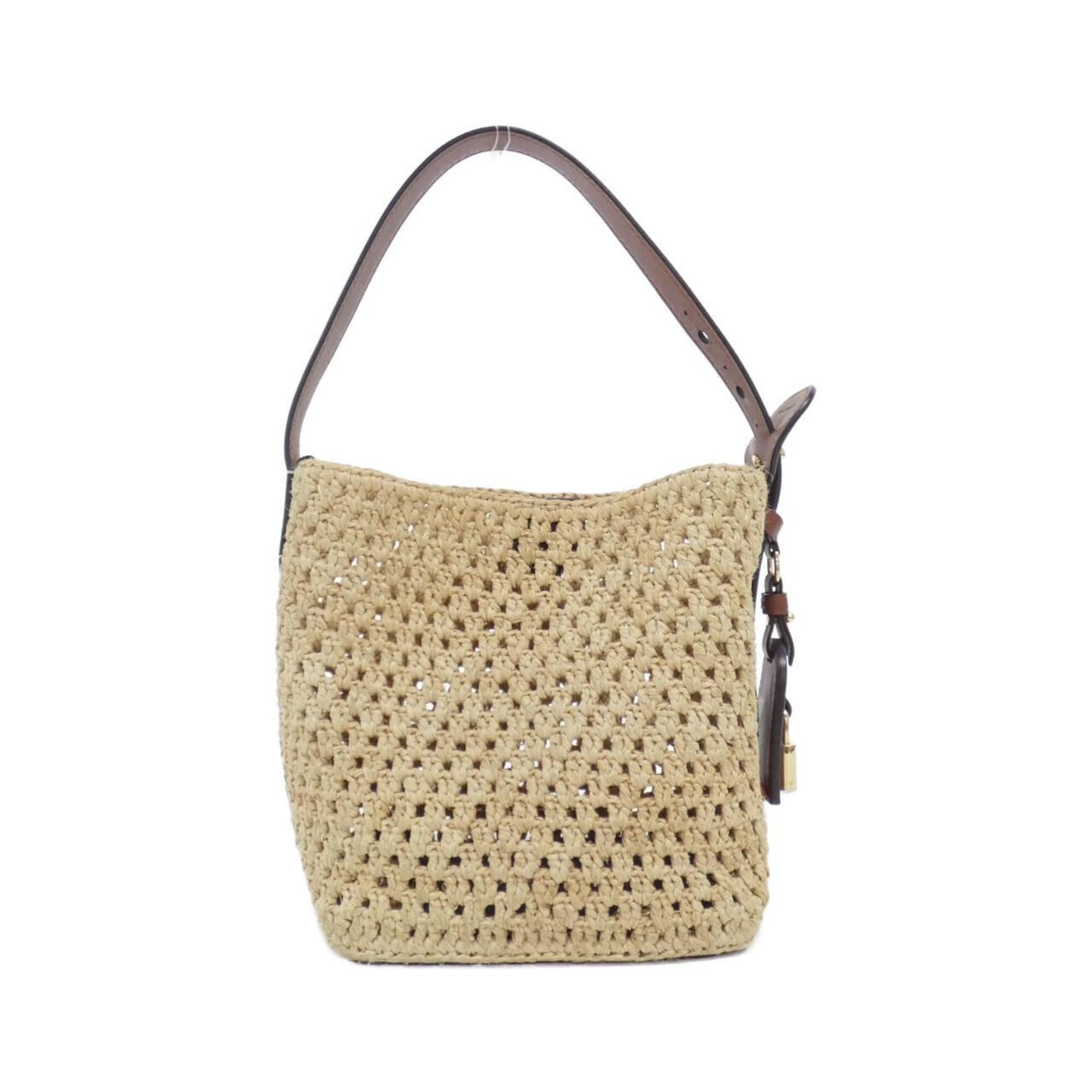 Louis Vuitton Beige Brown Raffia Handbag (Pre-Owned)