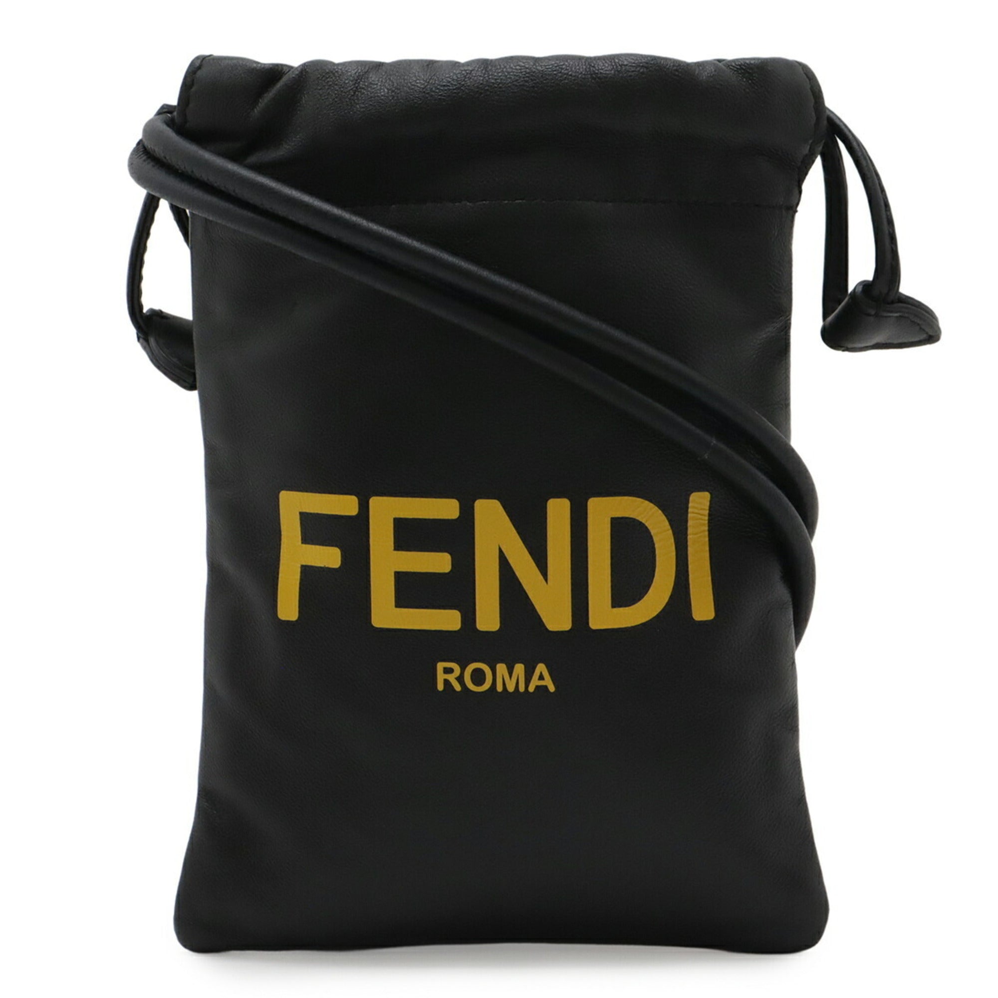 Fendi Black Yellow Leather Pouch (Pre-Owned)
