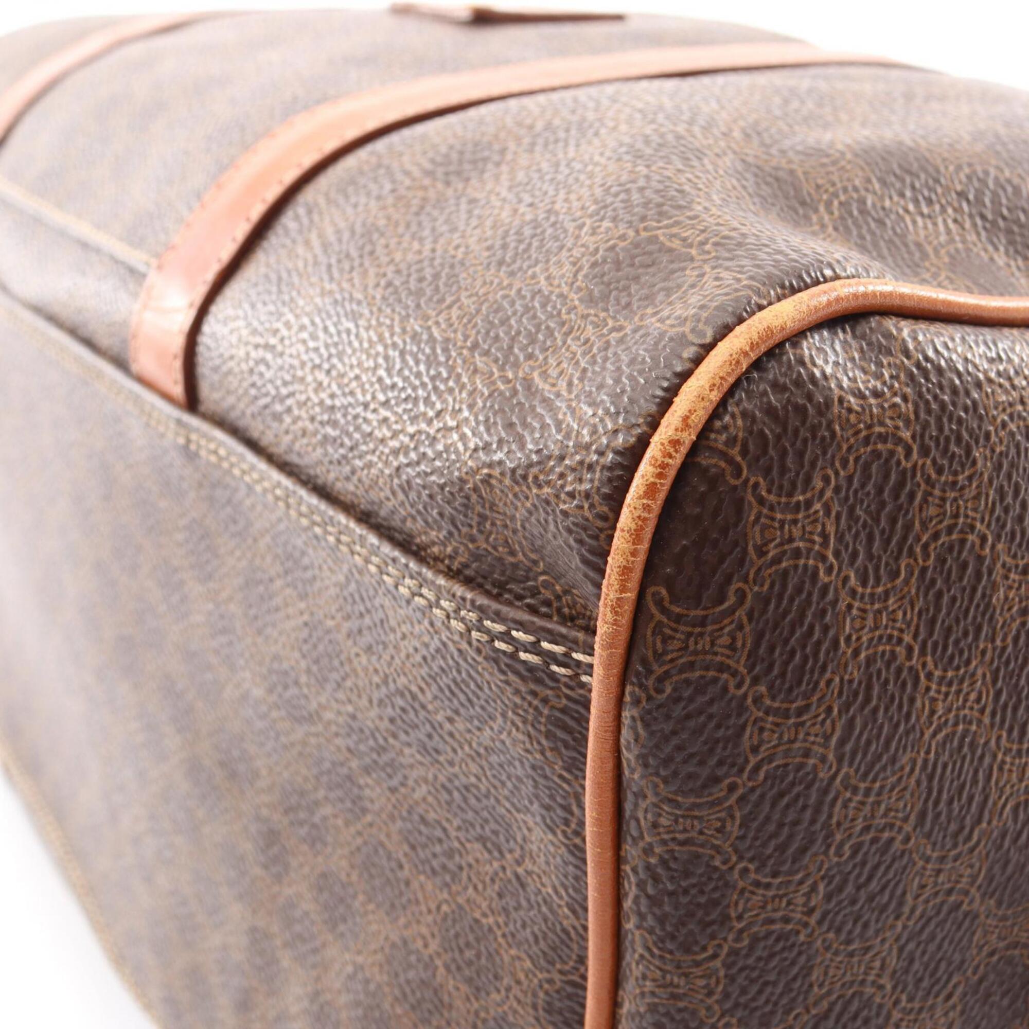 Celine Beige Brown Coated Canvas Leather Handbag (Pre-Owned)