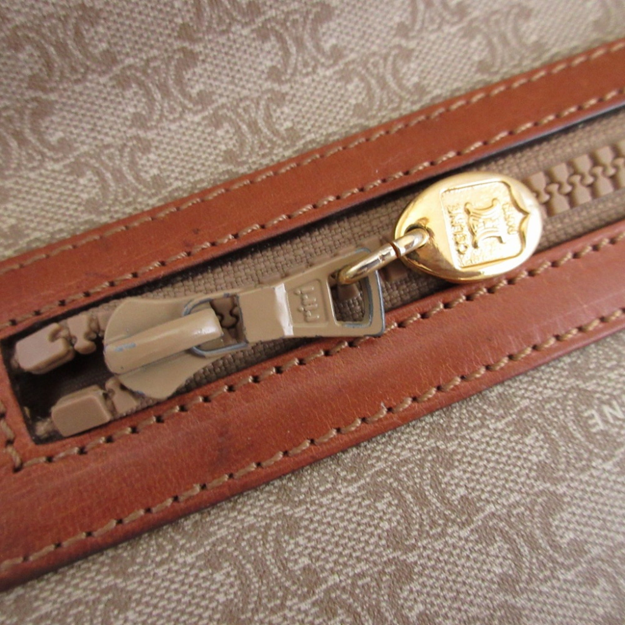 Celine Beige Brown Pvc Leather Clutch Bag (Pre-Owned)