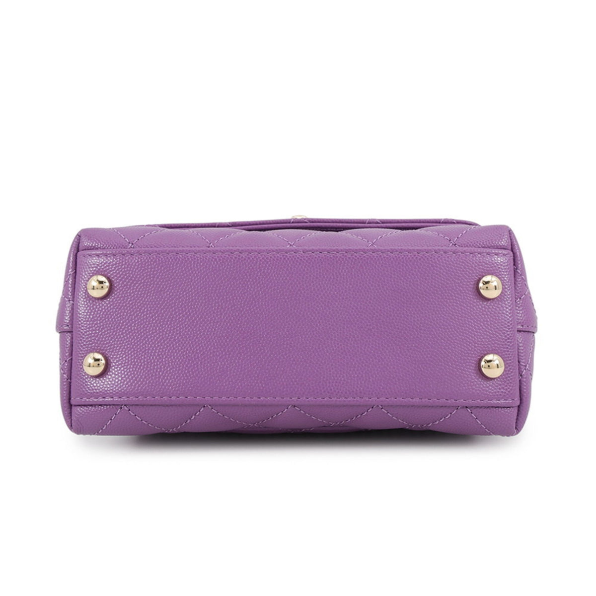 Chanel Matelasse Purple Grained Calfskin Handbag (Pre-Owned)