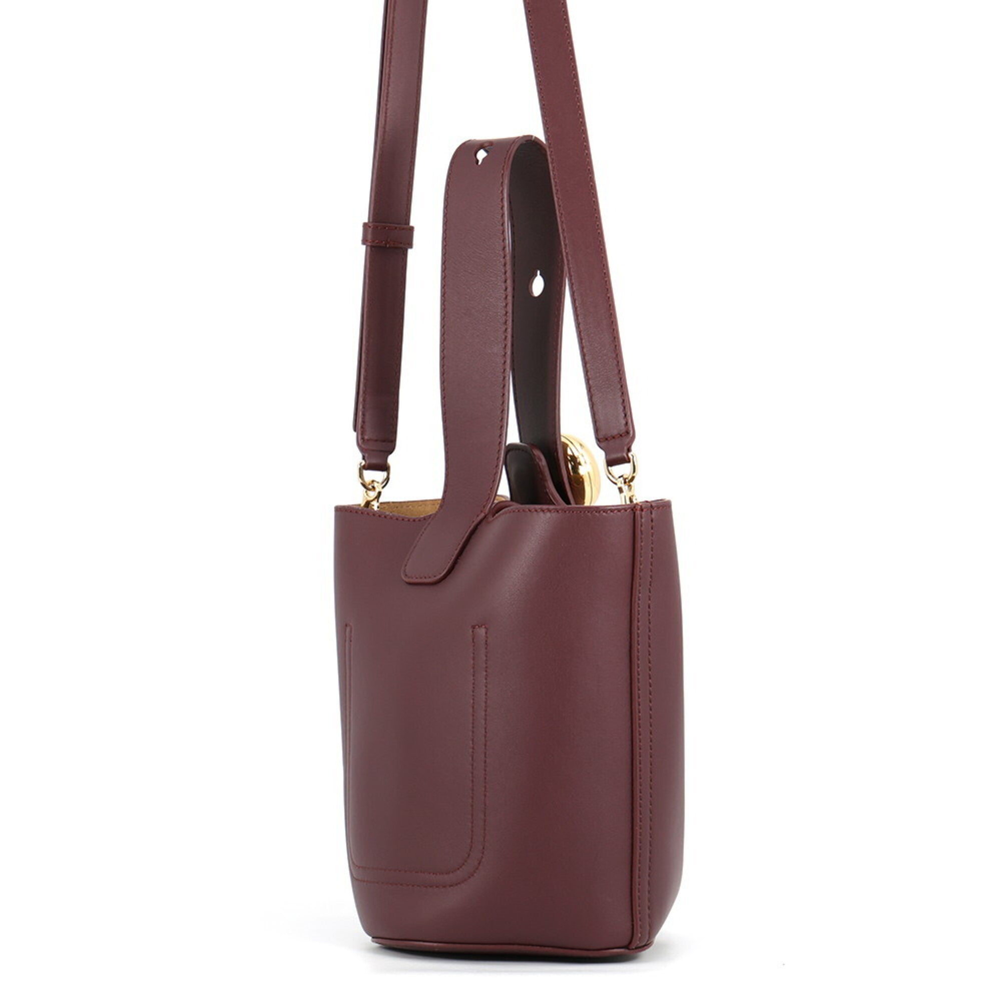 Loewe Bordeaux Leather Handbag Shoulder Bag (Pre-Owned)