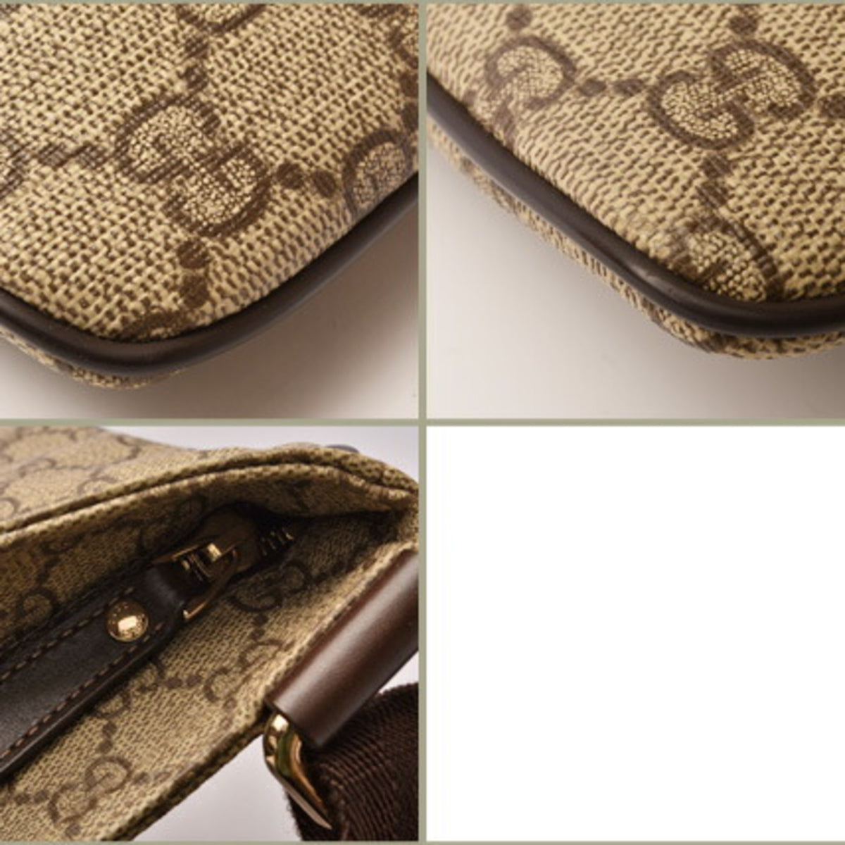 Gucci Beige Brown Gg Supreme Coated Canvas Messenger Bag Shoulder Bag (Pre-Owned)