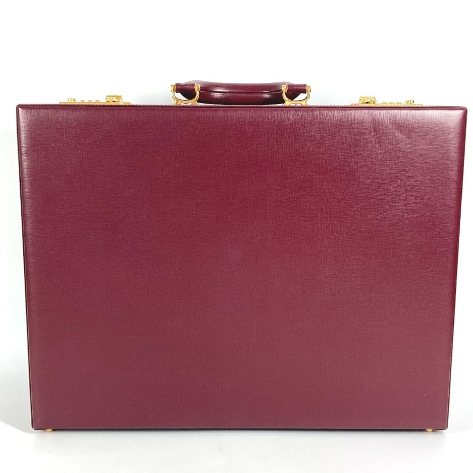 Cartier Wine Red Leather Handbag (Pre-Owned)