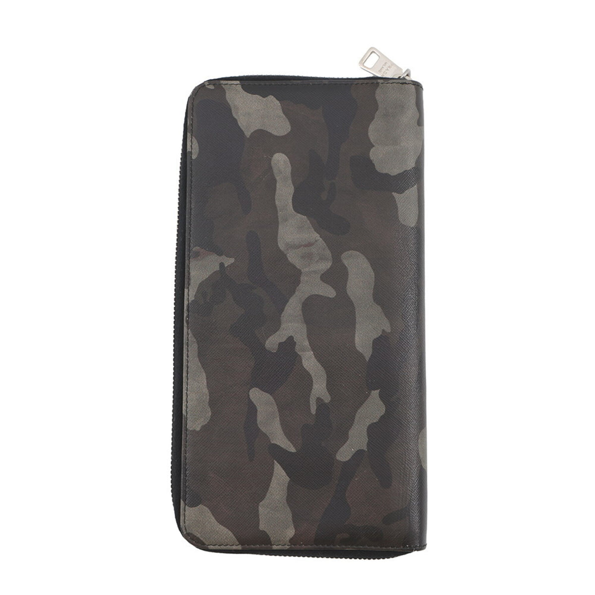 Prada Beige Black Brown Leather Long Wallet (Bi-Fold) (Pre-Owned)