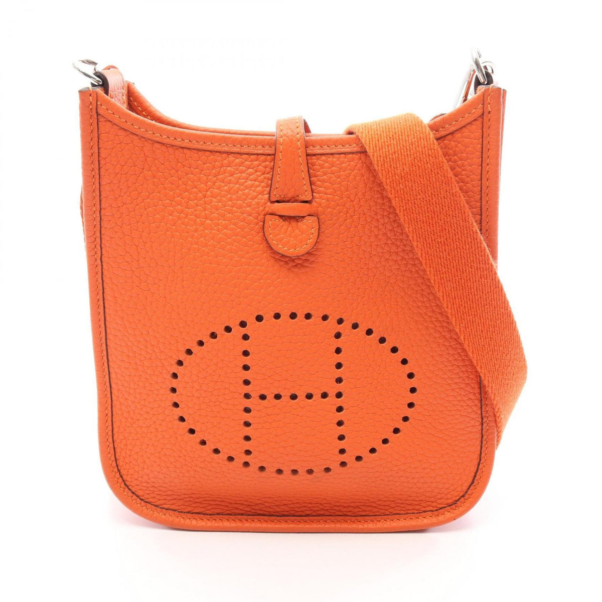 Hermes Orange Taurillon Clemence Leather Handbag Shoulder Bag (Pre-Owned)