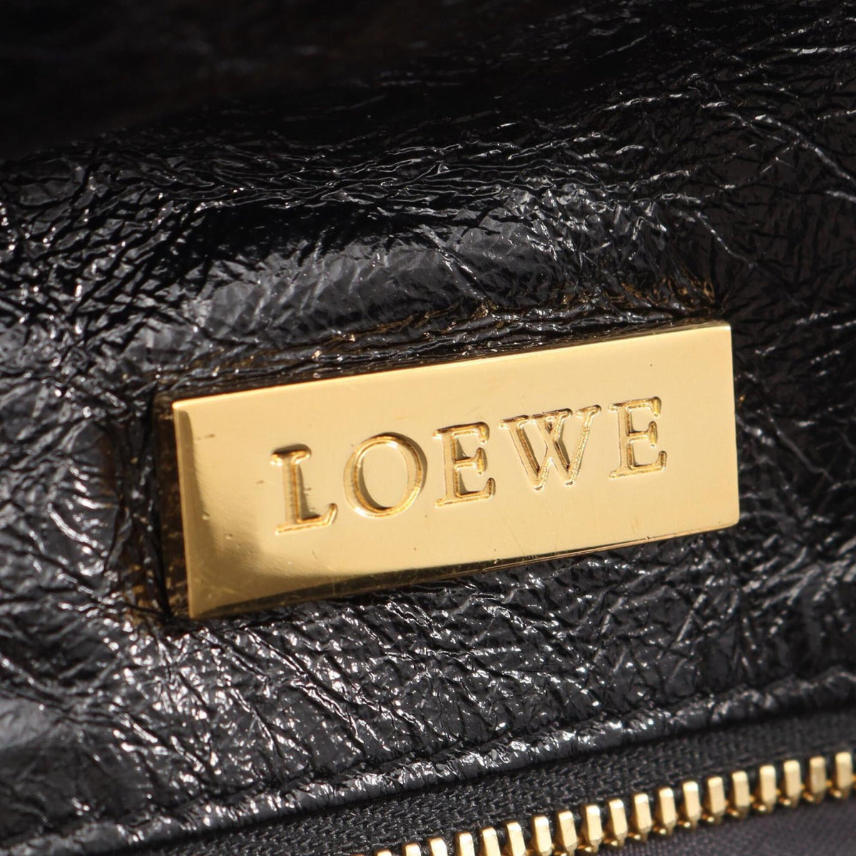 Loewe Black Leather Clutch Bag Handbag (Pre-Owned)