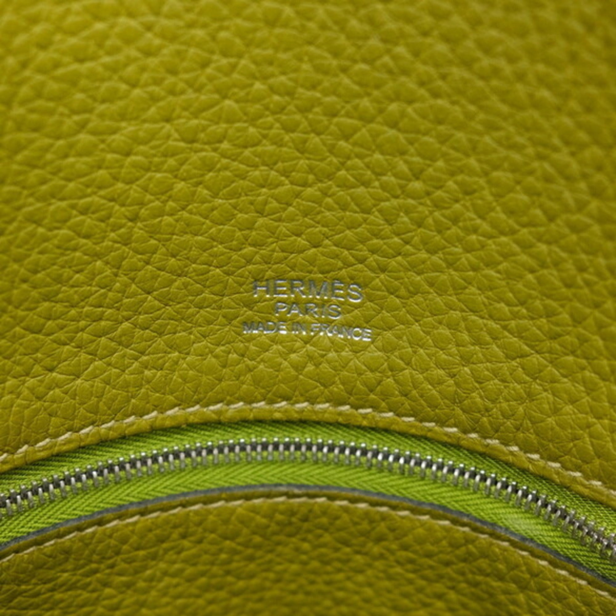 Hermes Anis Green Taurillon Clemence Leather Tote Bag (Pre-Owned)