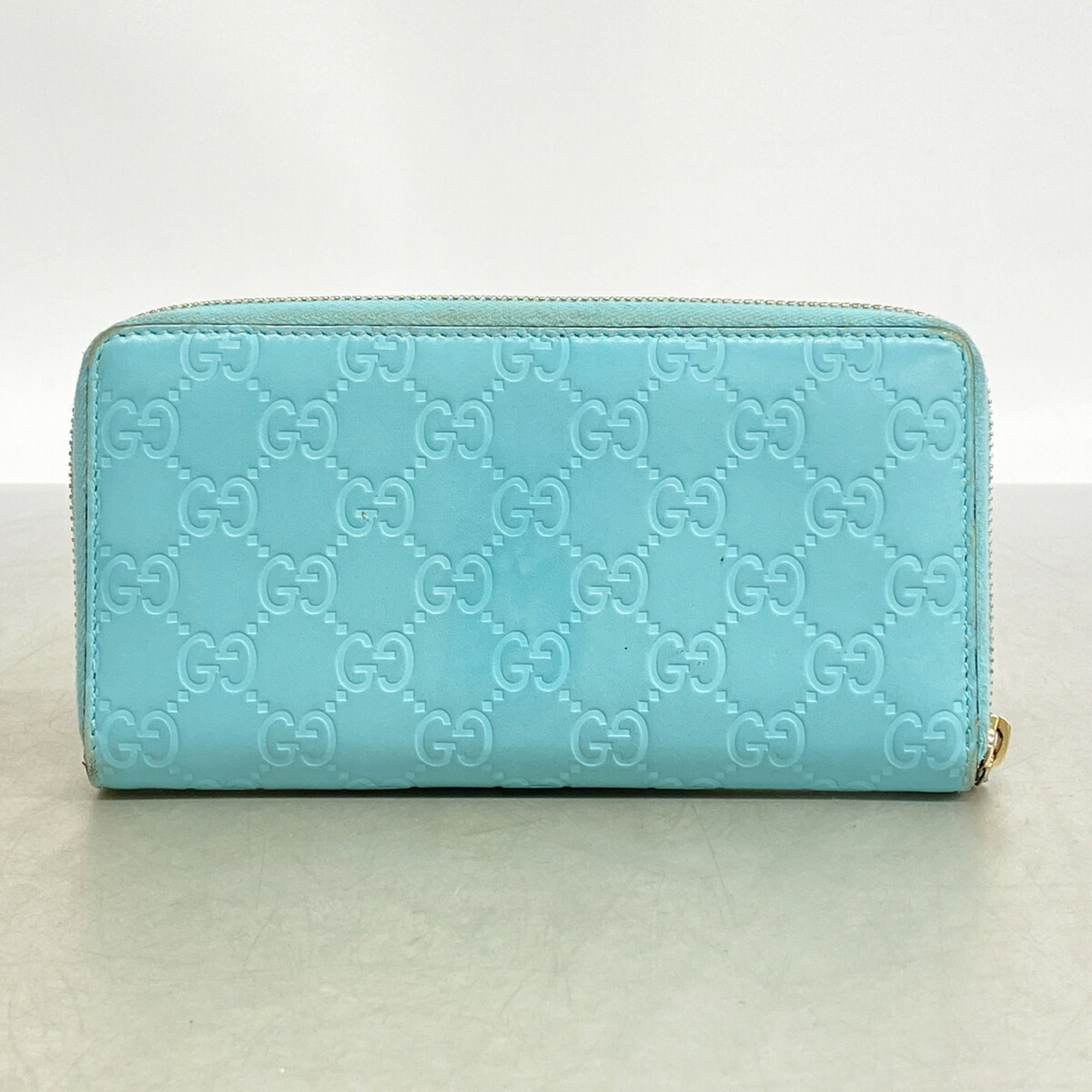 Gucci Light Blue Leather Long Wallet (Bi-Fold) (Pre-Owned)