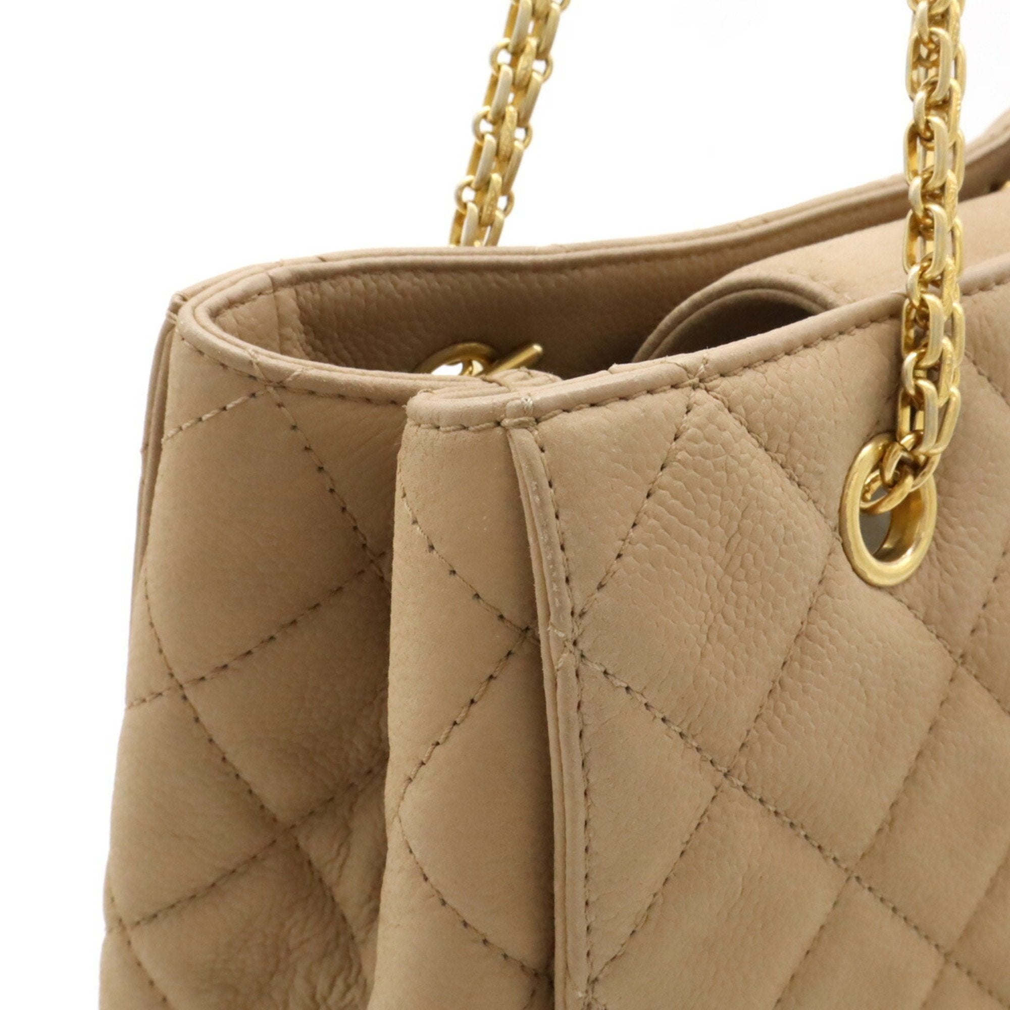 Chanel Beige Caviar Leather Shoulder Bag Tote Bag (Pre-Owned)