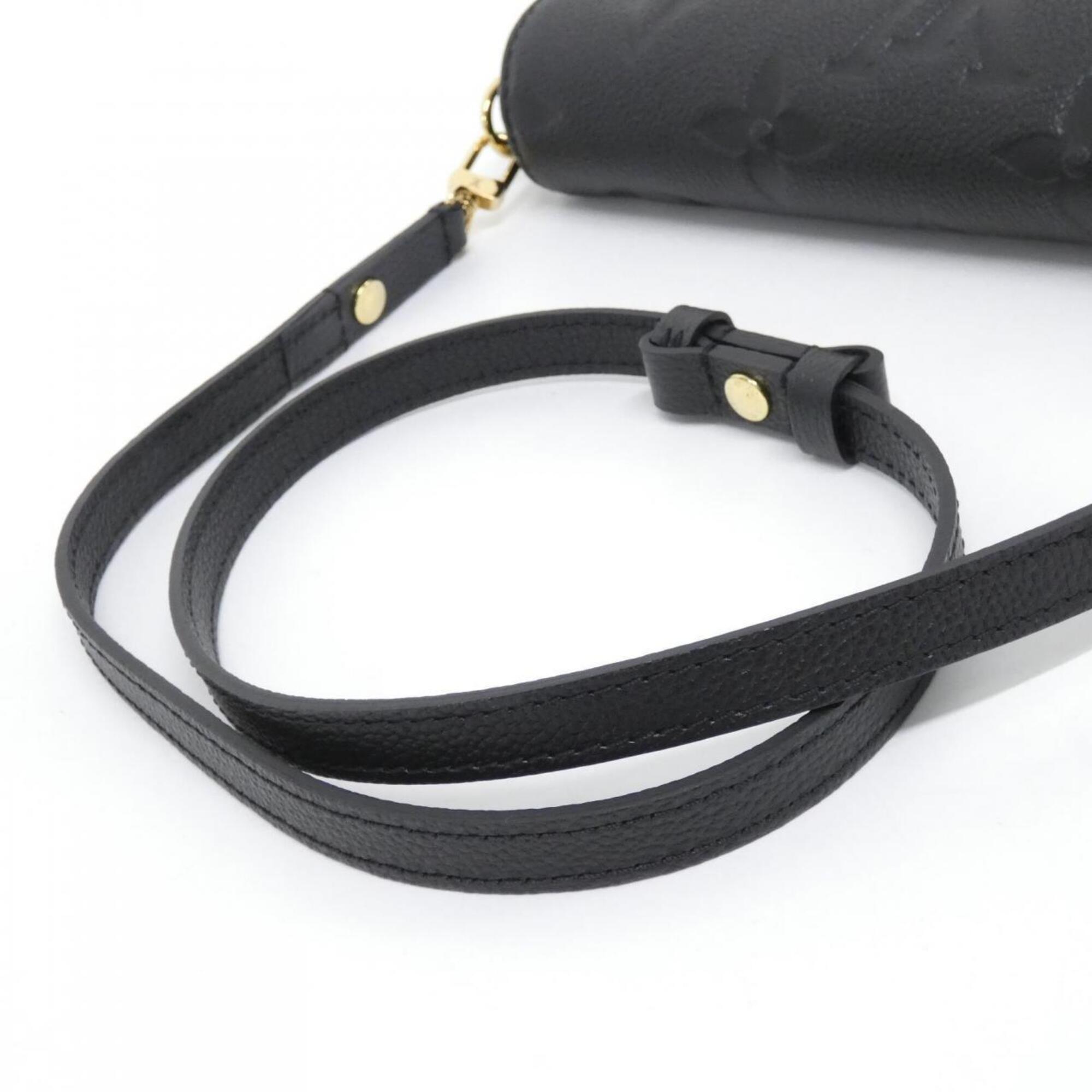 Louis Vuitton Black Leather Shoulder Bag (Pre-Owned)