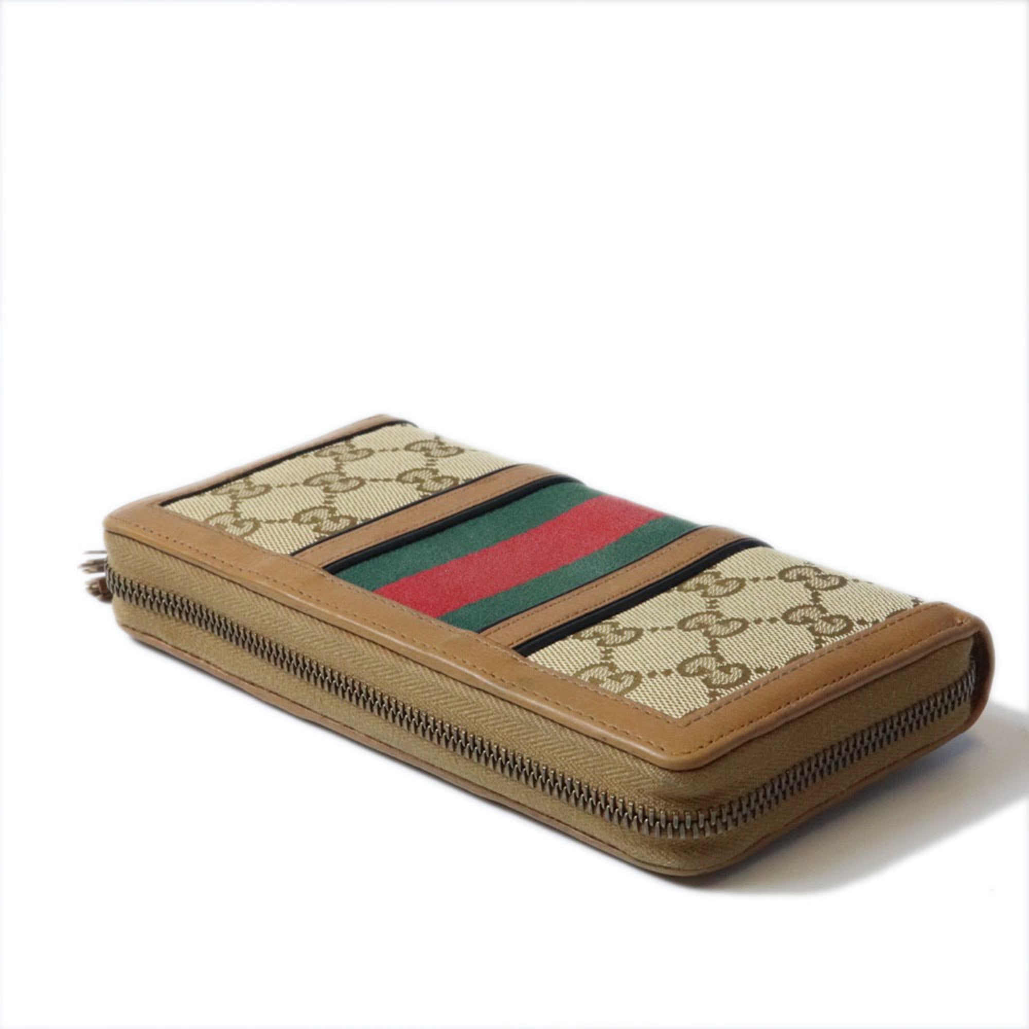 Gucci Brown Gg Canvas Long Wallet (Bi-Fold) (Pre-Owned)